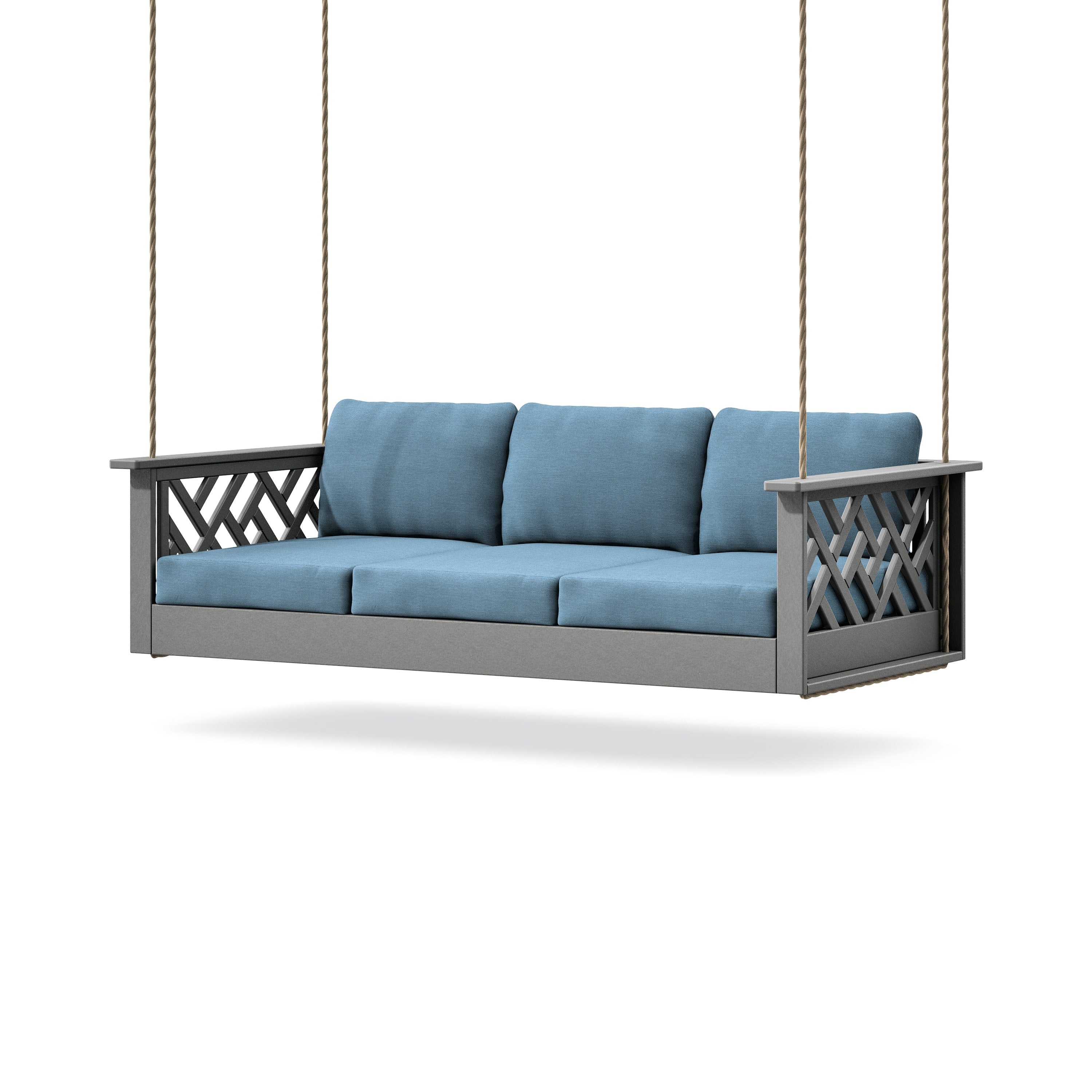 Chippendale Daybed Swing in Slate Grey / Sky Blue