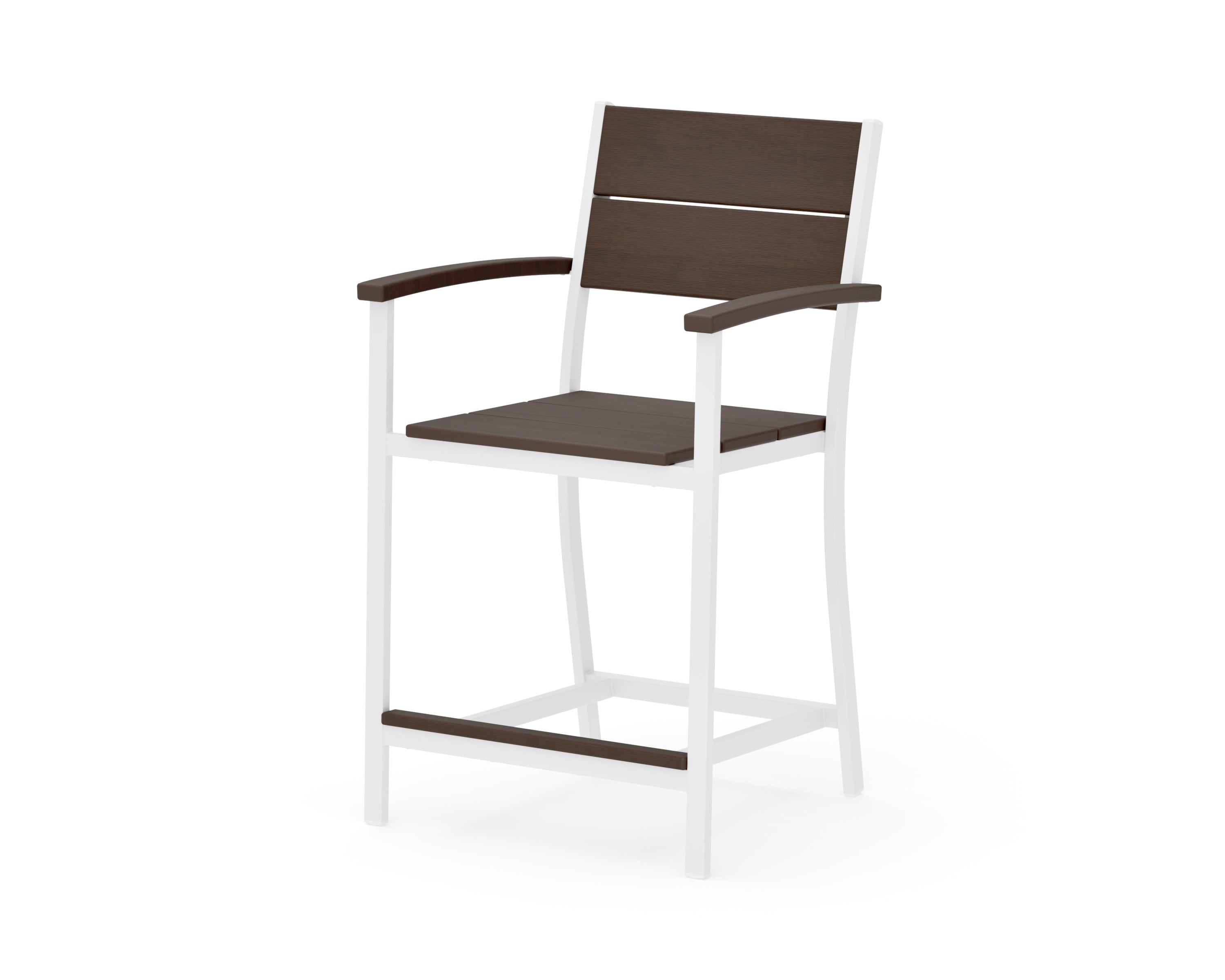 Main Street Counter Arm Chair in White / Kona