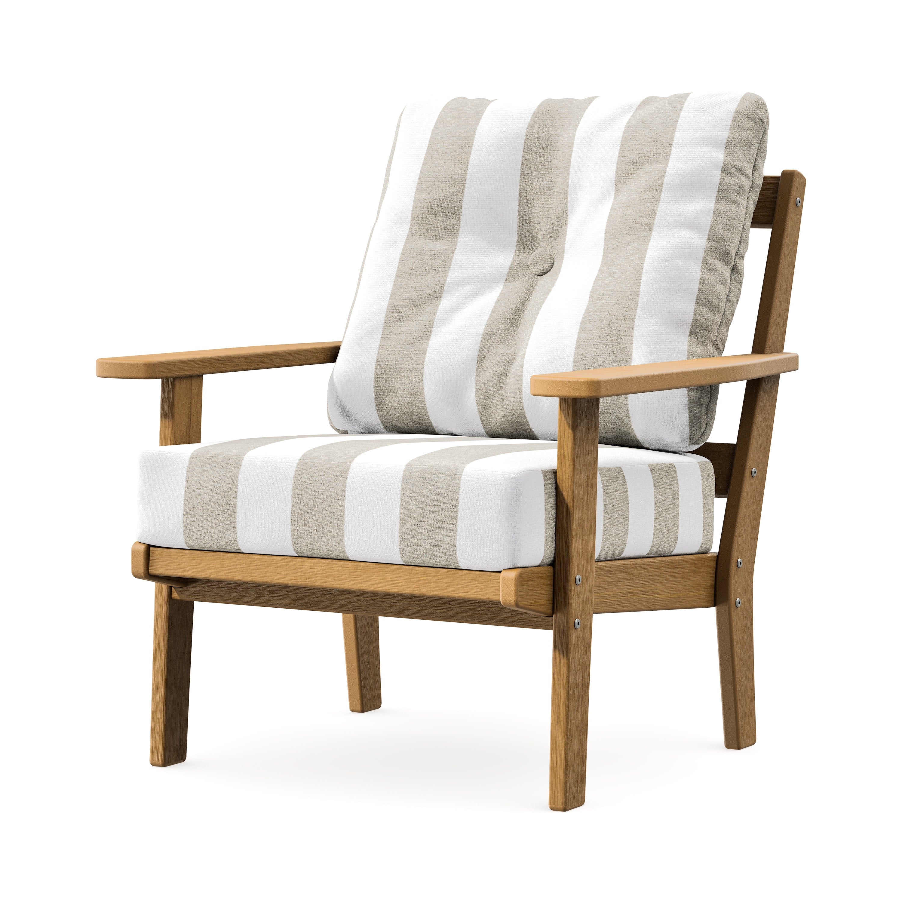 Prairie Deep Seating Chair in Natural / Cabana Stripe Dune Burlap