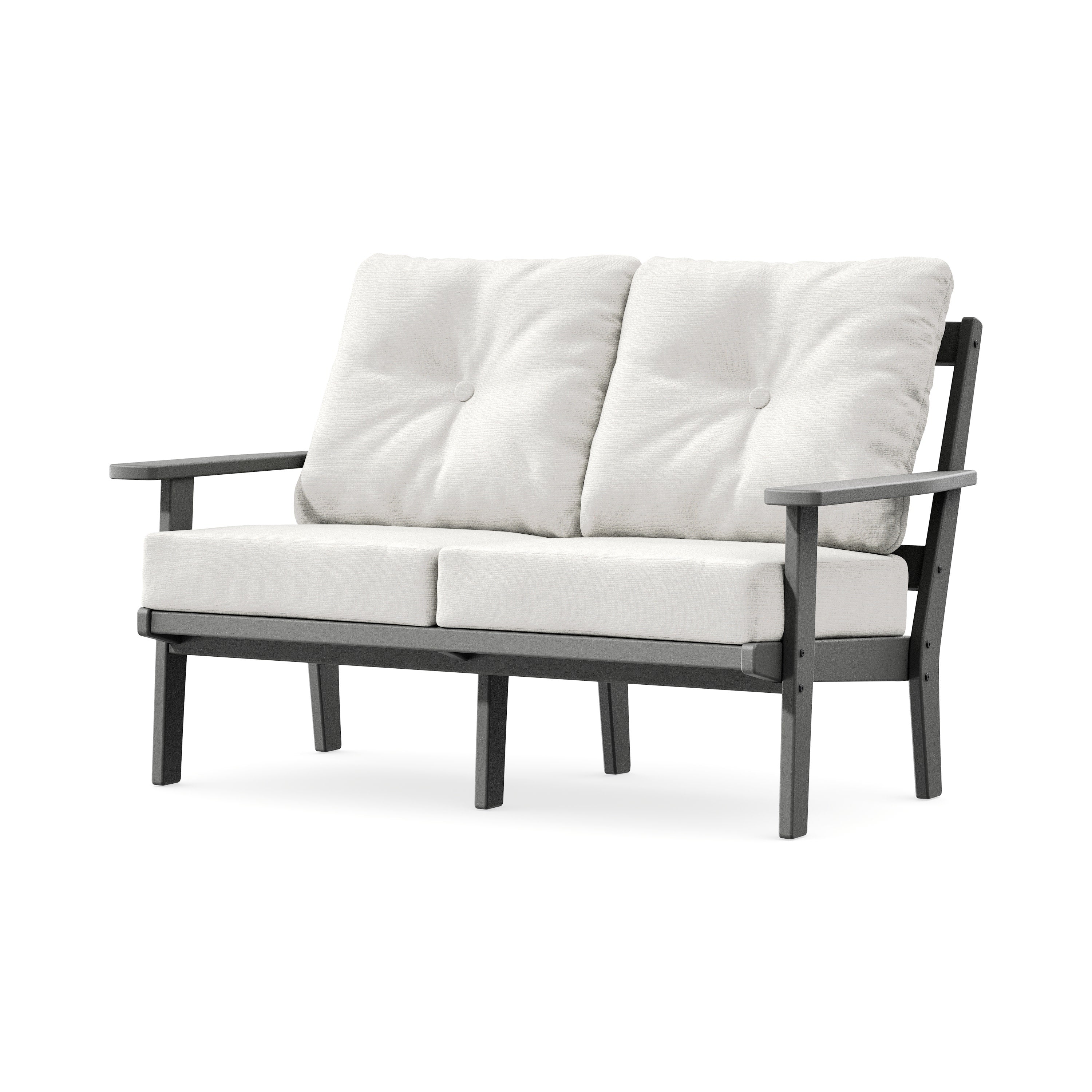 Prairie Deep SeatingLoveseat in Slate Grey / Natural Linen