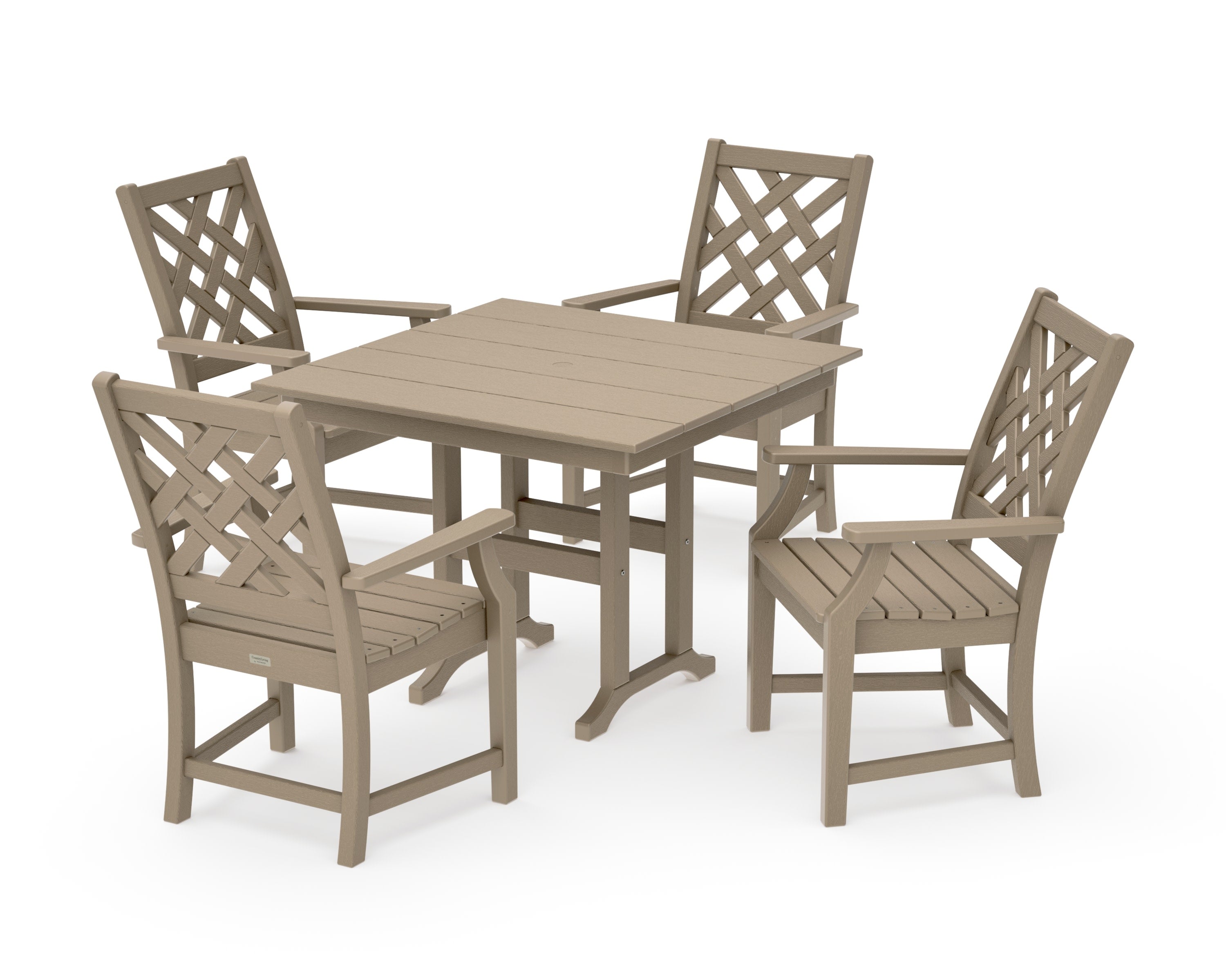 Wovendale 5-Piece Farmhouse Dining Set in Vintage Sahara