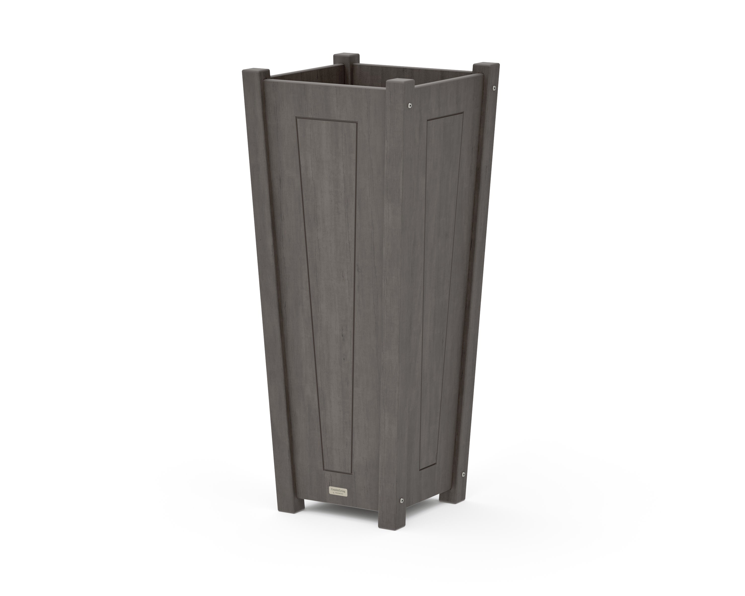 Country Living Tapered Square Tall Planter Box in Driftwood