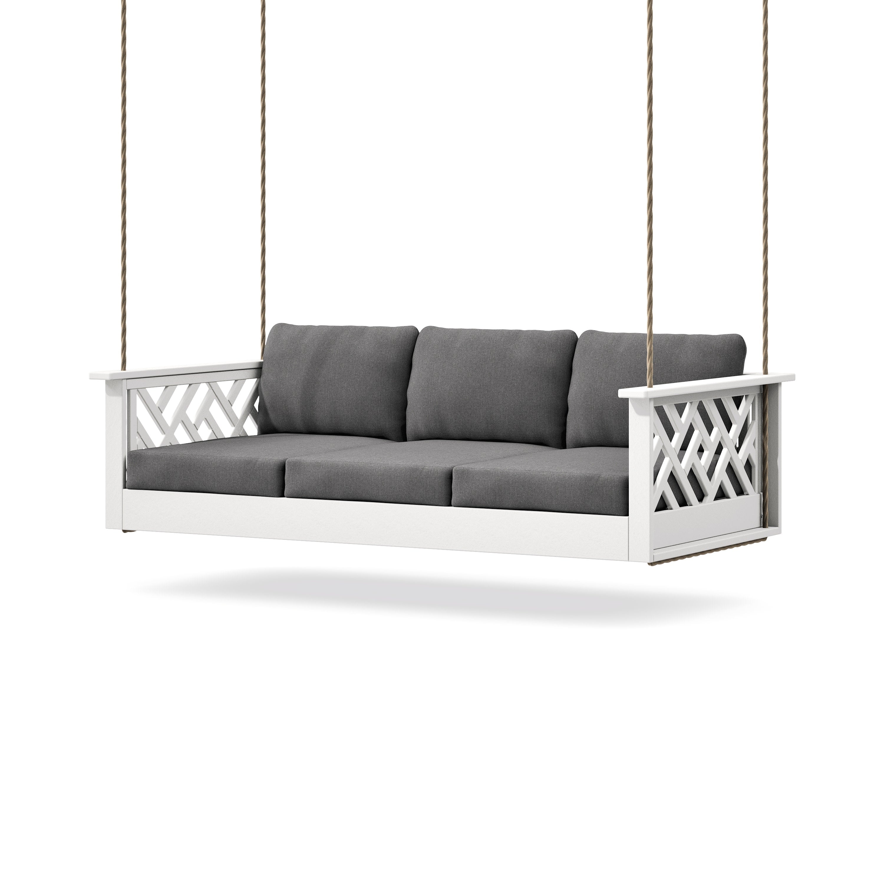 Chippendale Daybed Swing in White / Ash Charcoal