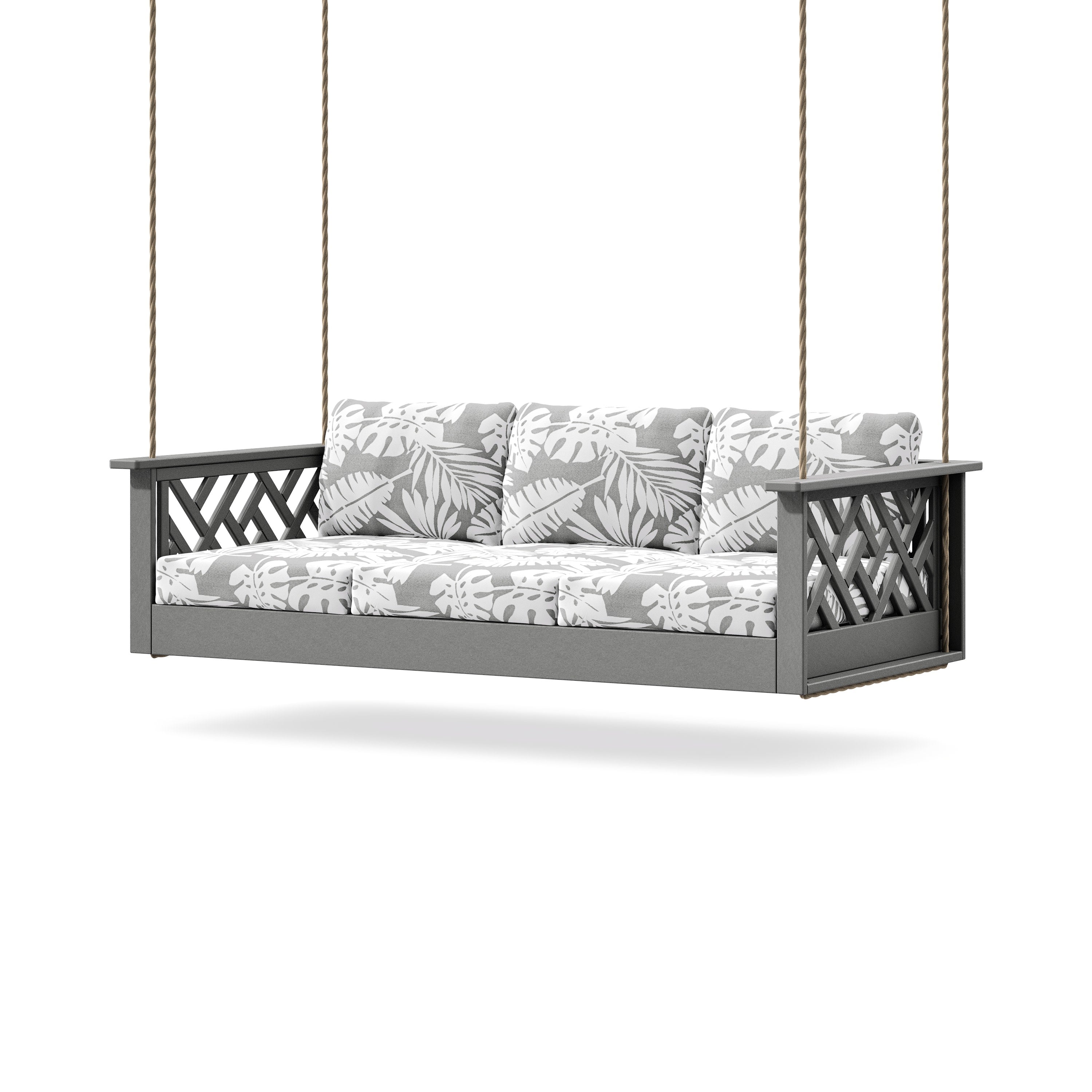 Chippendale Daybed Swing in Slate Grey / Leaf Grey Mist