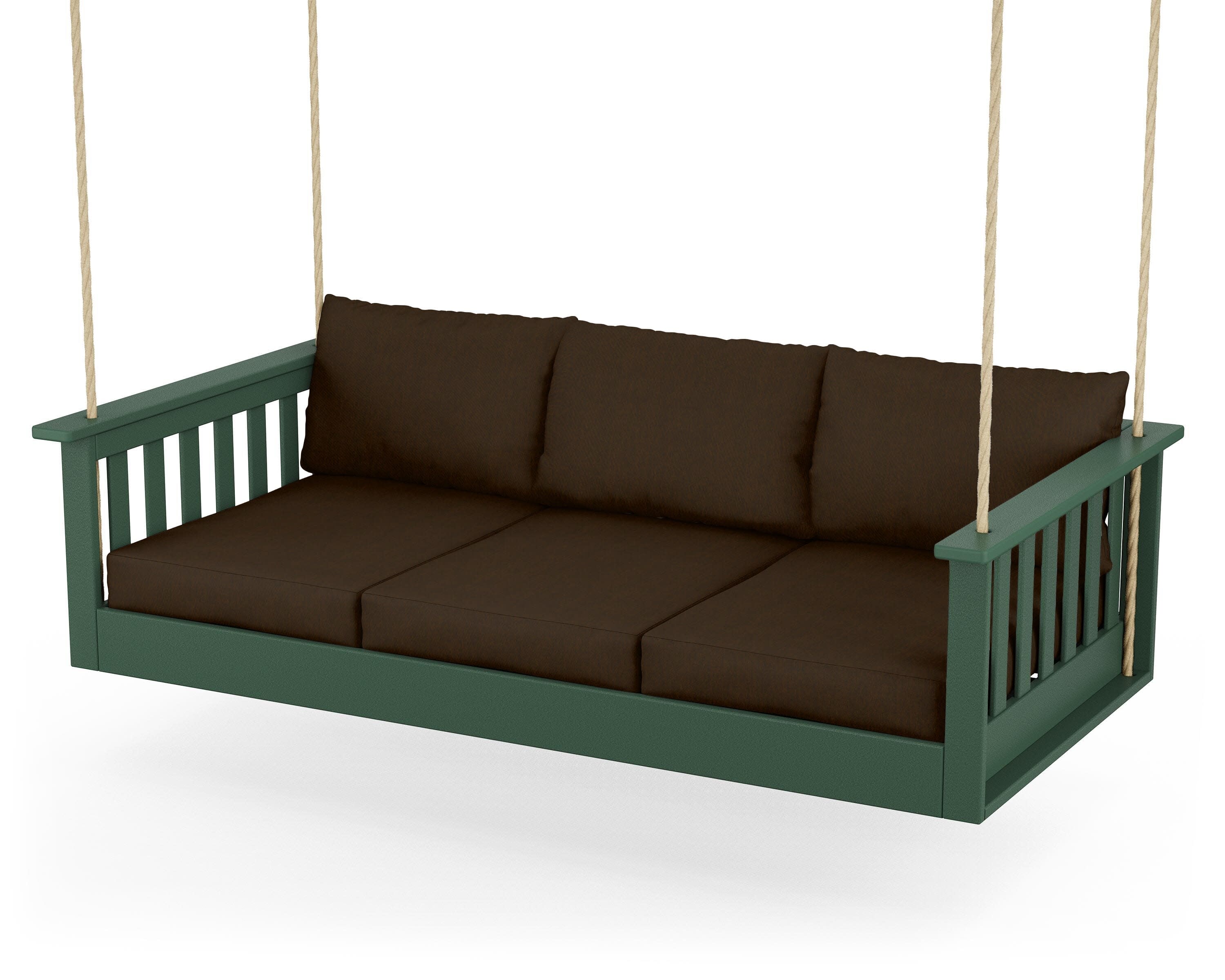 Vineyard Daybed Swing in Green / Canvas Java