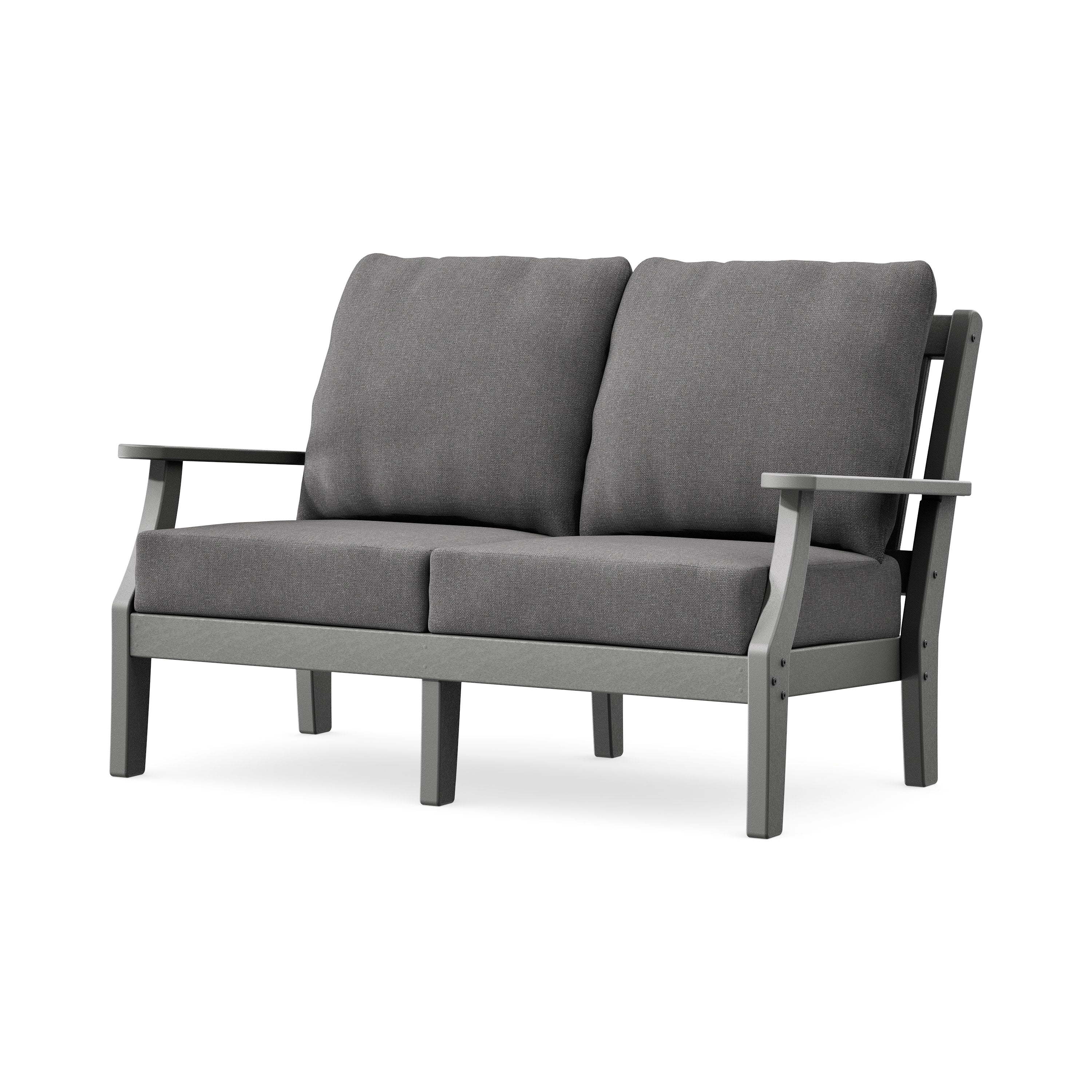 Chinoiserie Deep Seating Loveseat in Slate Grey / Ash Charcoal