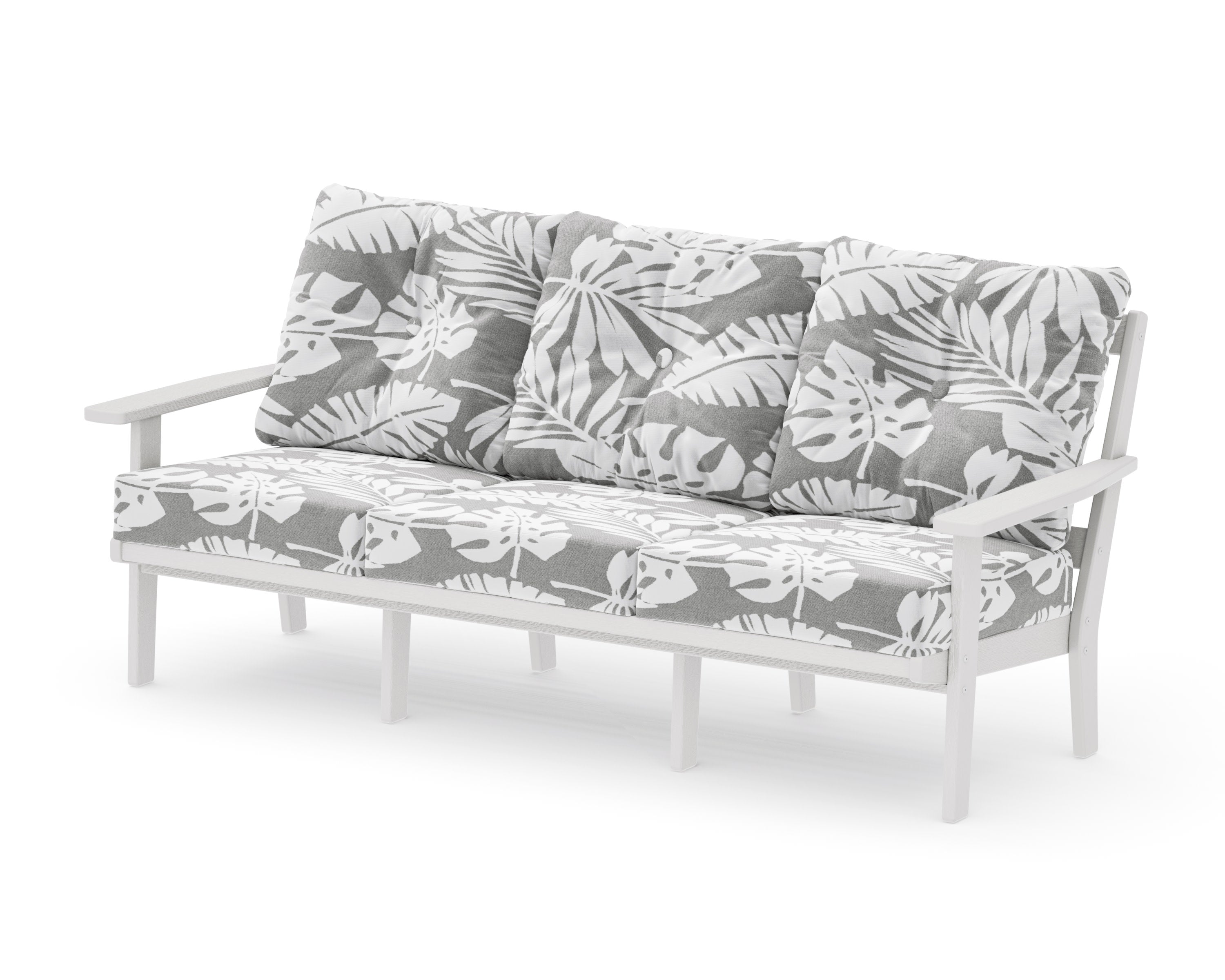 Oxford Deep Seating Sofa in Vintage White / Leaf Grey Mist