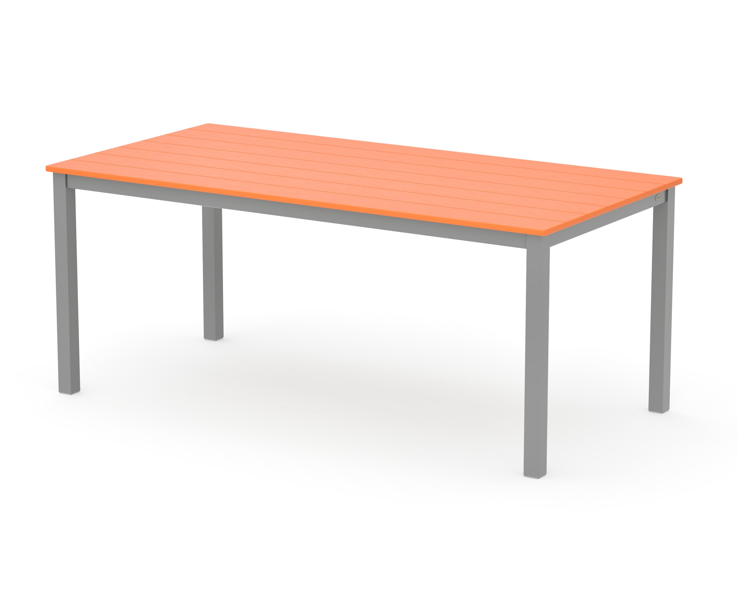 Main Street 36" x 72" Dining Table in Silver / Tangerine