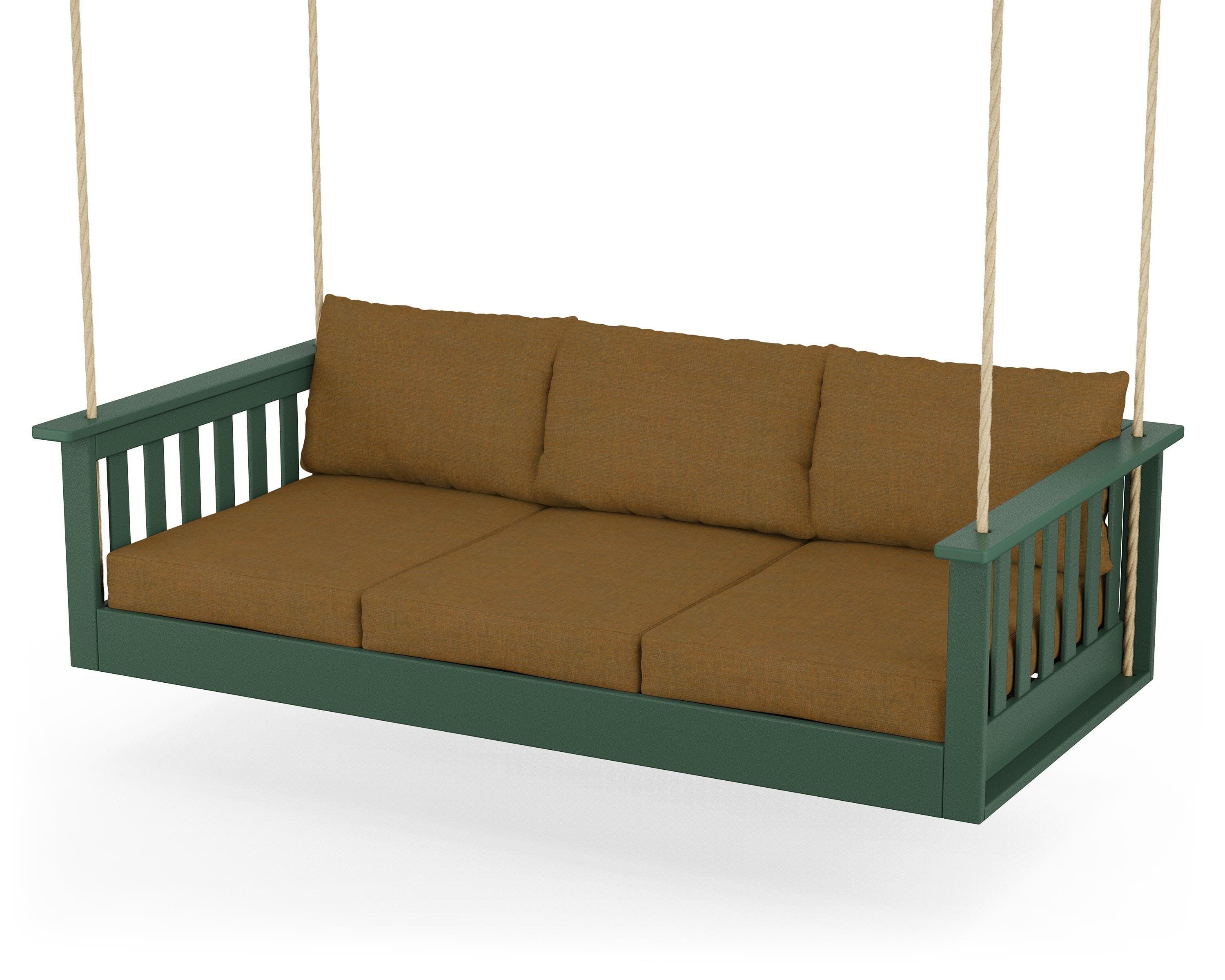 Vineyard Daybed Swing in Green / Exhale Teak