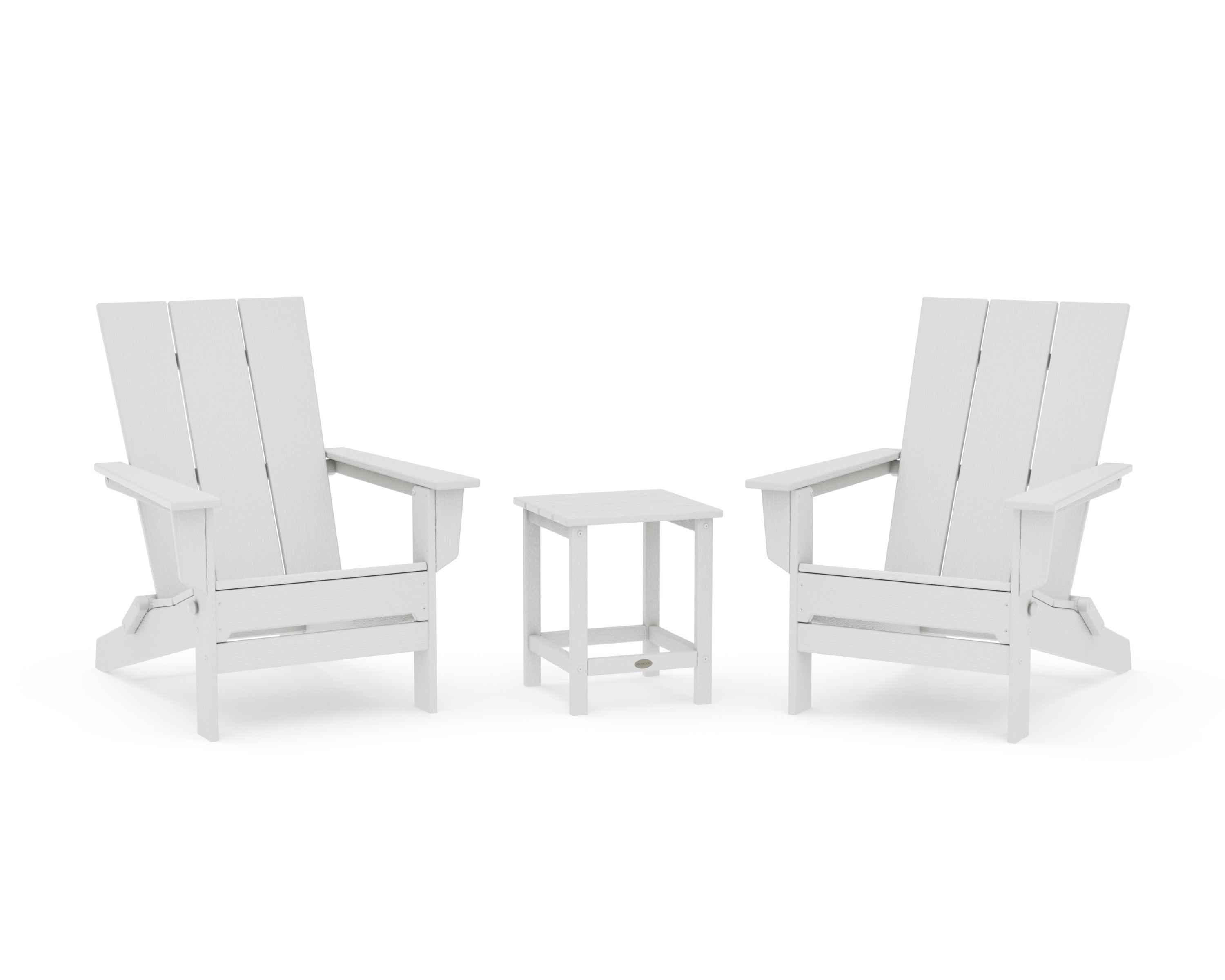 3-Piece Modern Studio Folding Adirondack Set in Vintage White