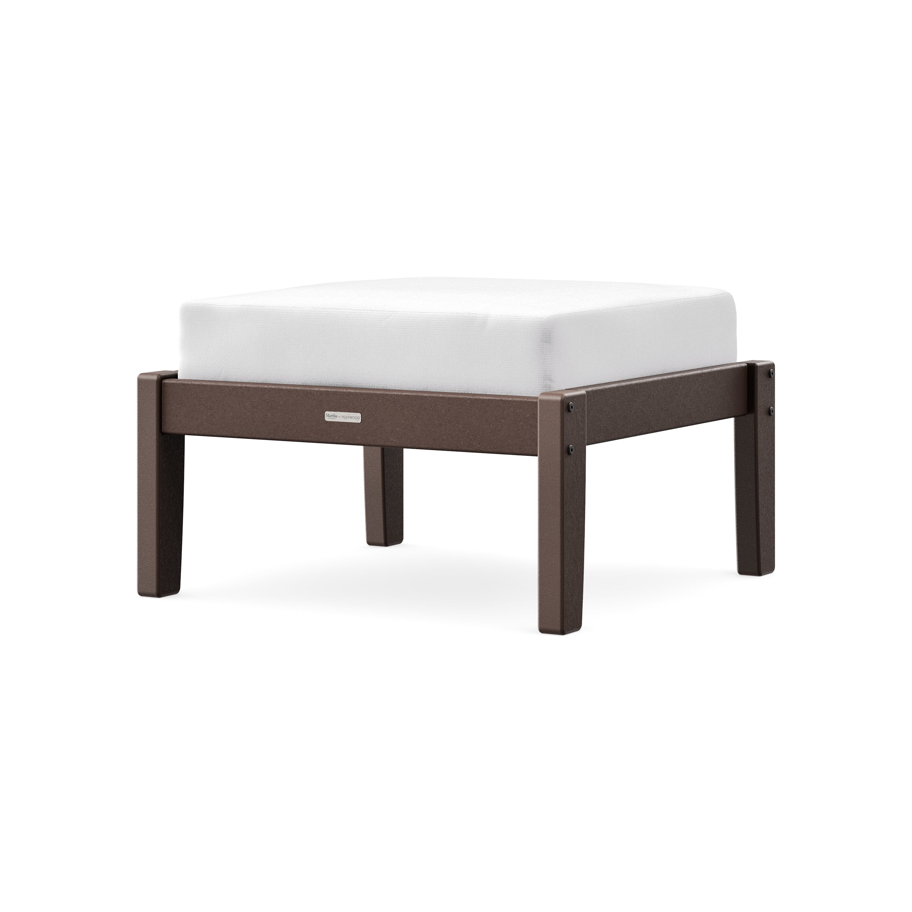Chinoiserie Deep Seating Ottoman in Mahogany / Natural