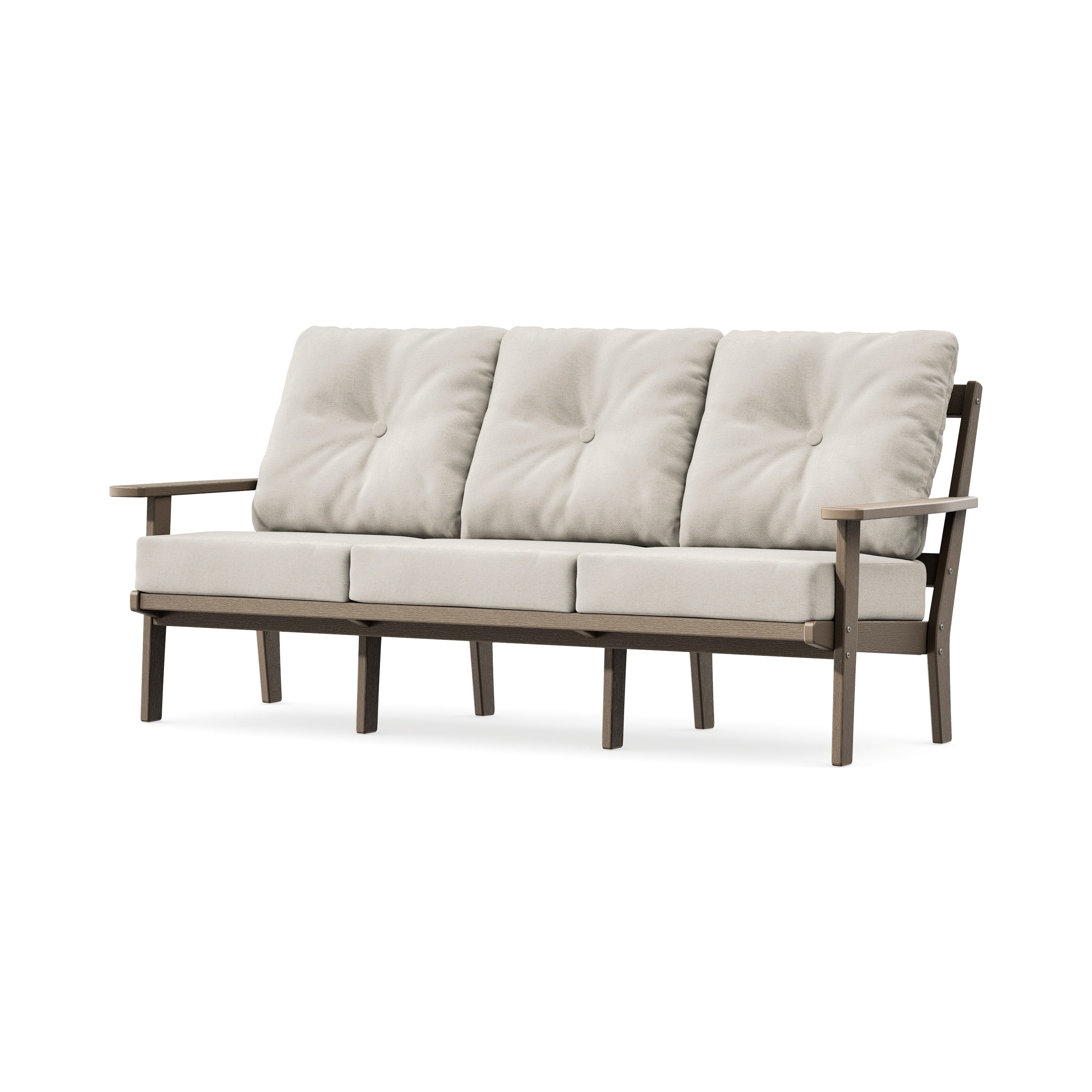 PrairieDeep Seating Sofa in Vintage Sahara / Dune Burlap