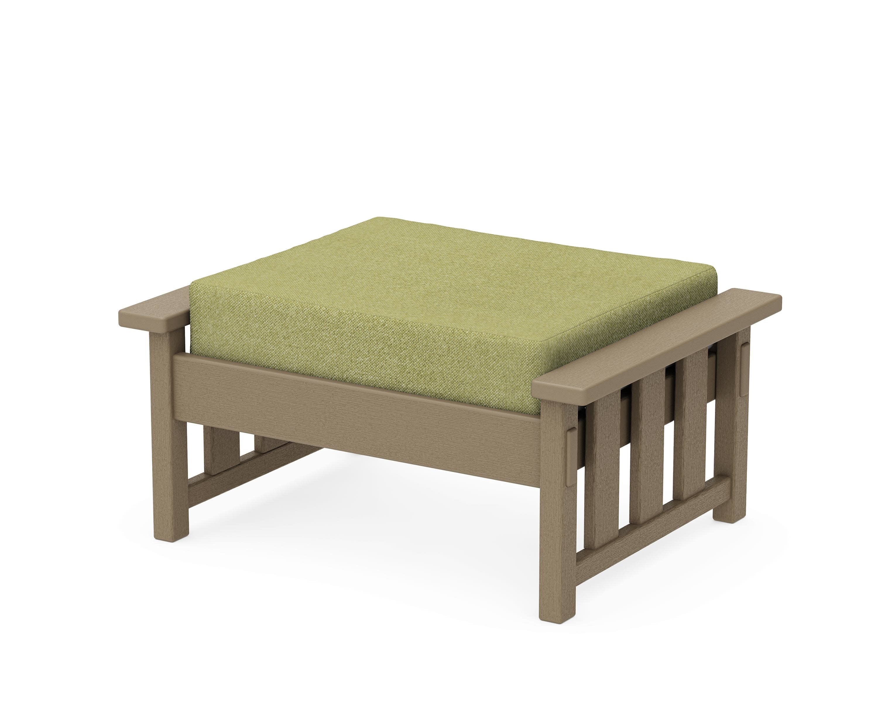 Acadia Deep Seating Ottoman in Vintage Sahara / Chartreuse Boucle
