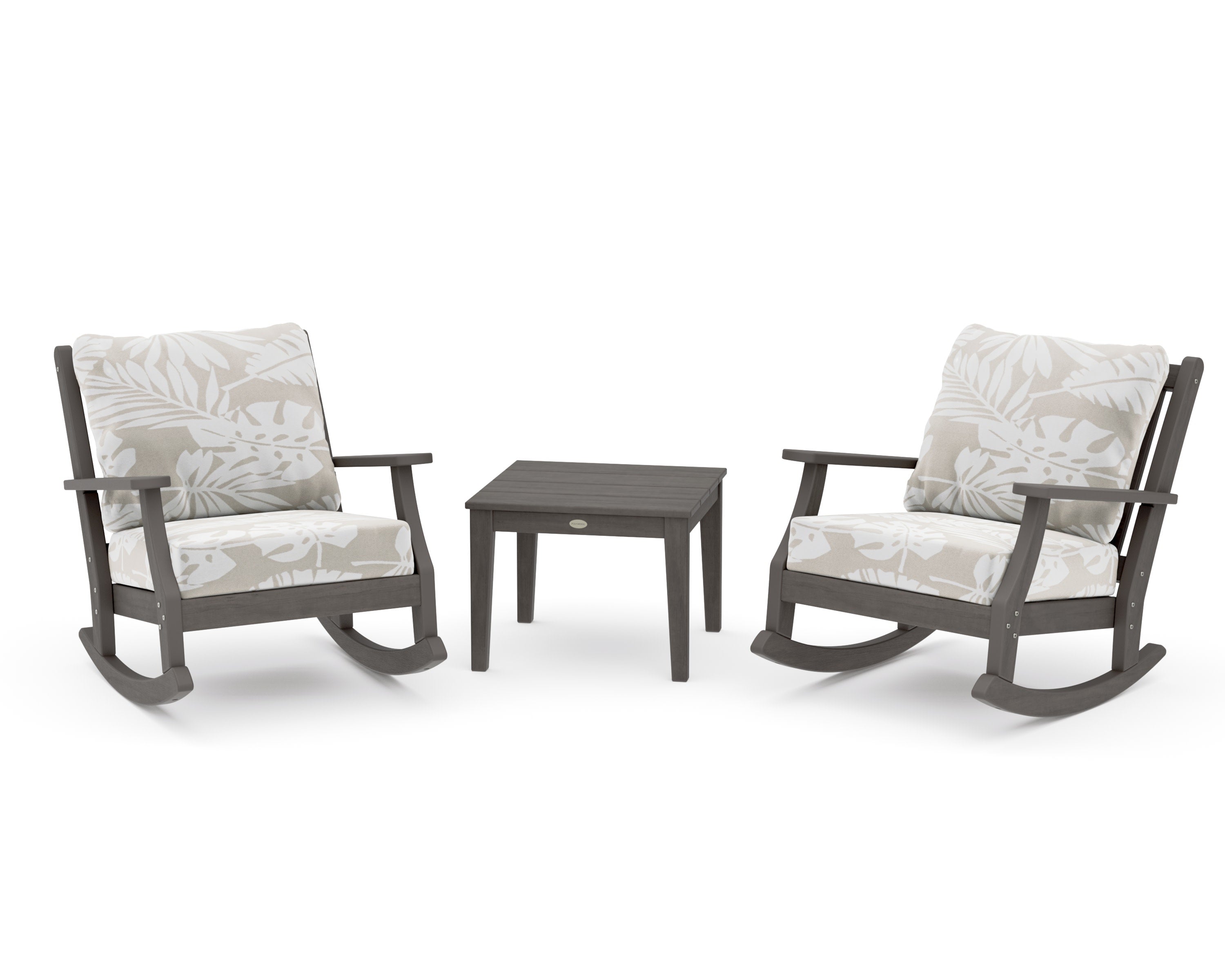 Wovendale 3-Piece Deep Seating Rocker Set in Driftwood / Leaf Dune Burlap