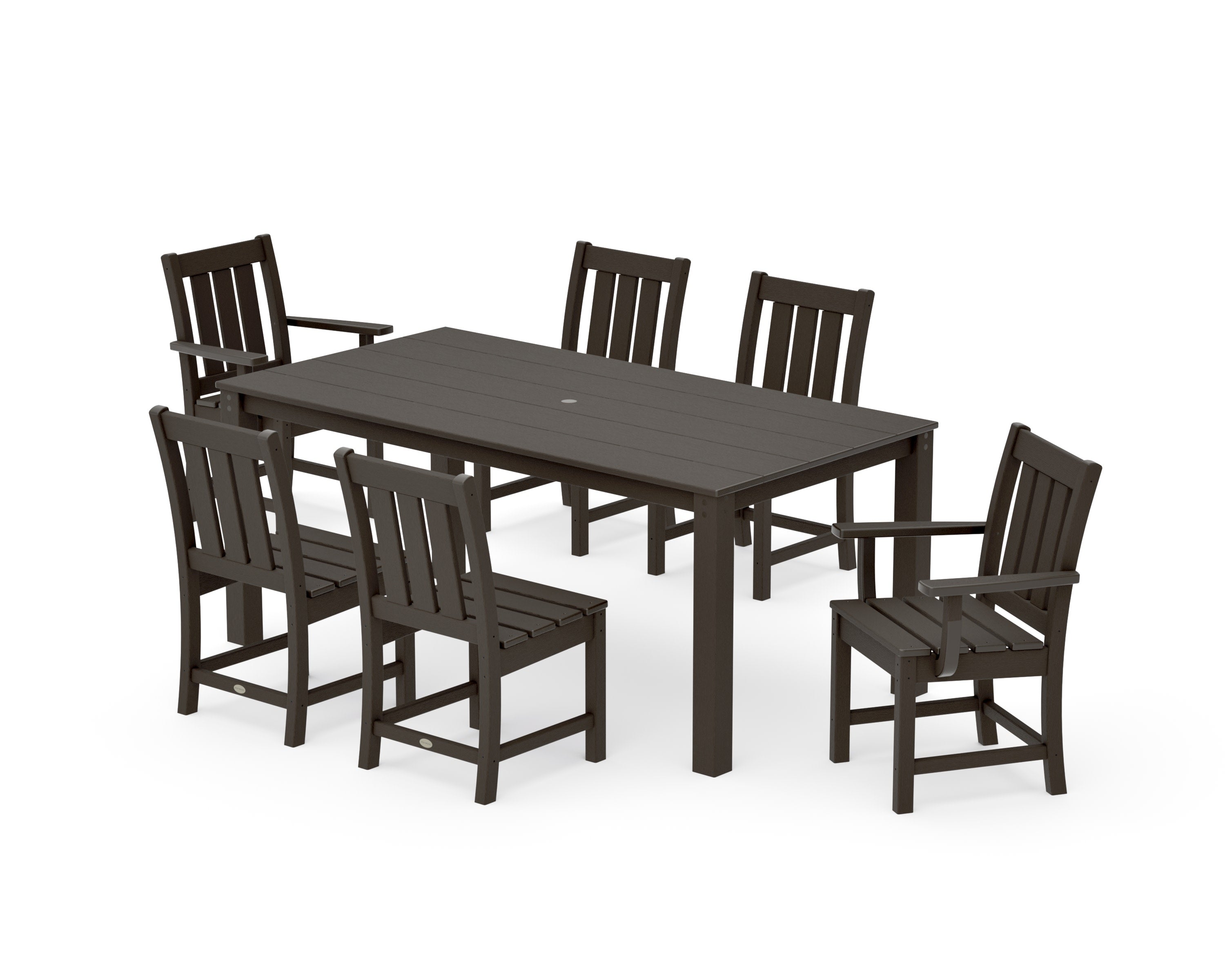 Oxford 7-Piece Parsons Dining Set in Vintage Coffee