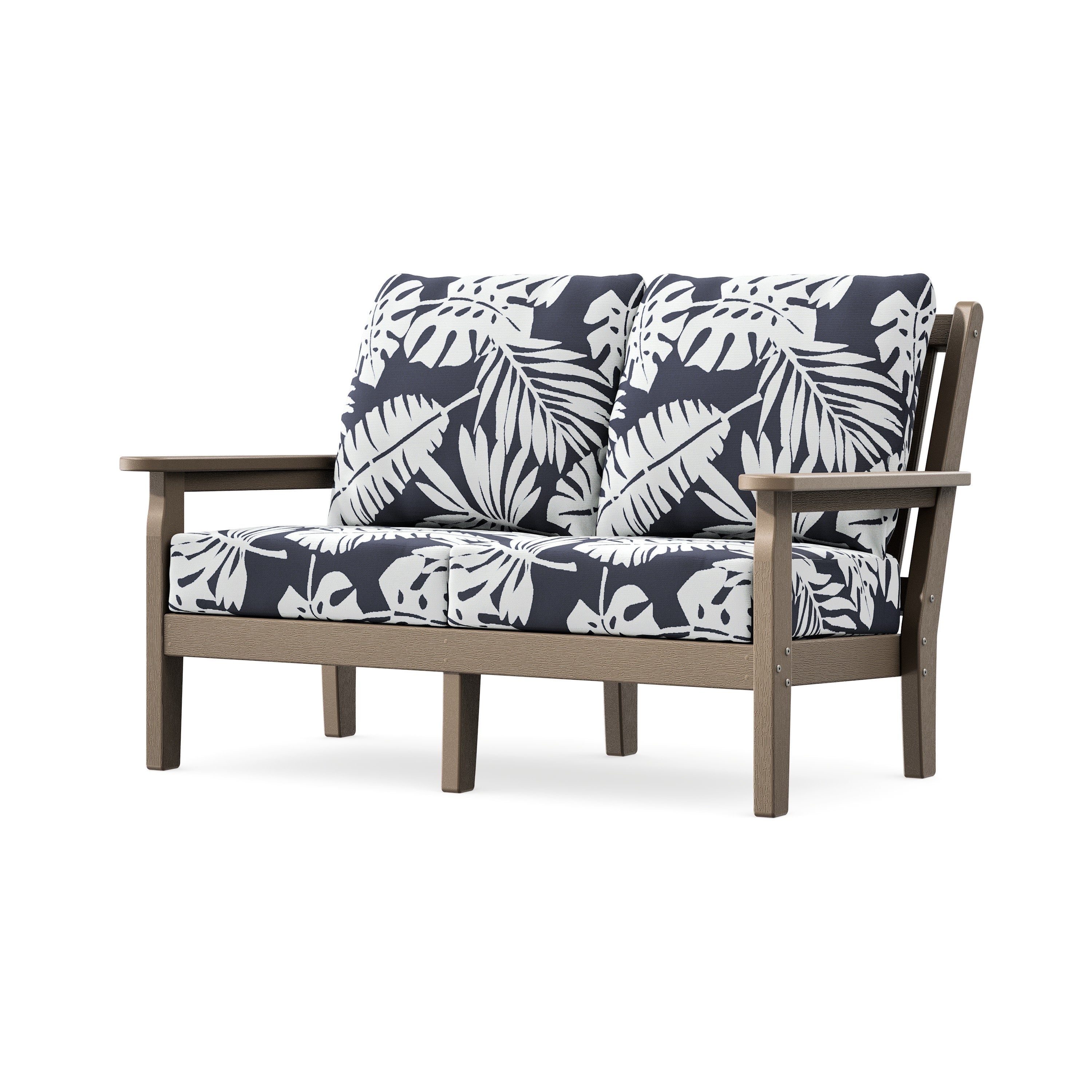 Chippendale Deep Seating Loveseat in Vintage Sahara / Leaf Navy