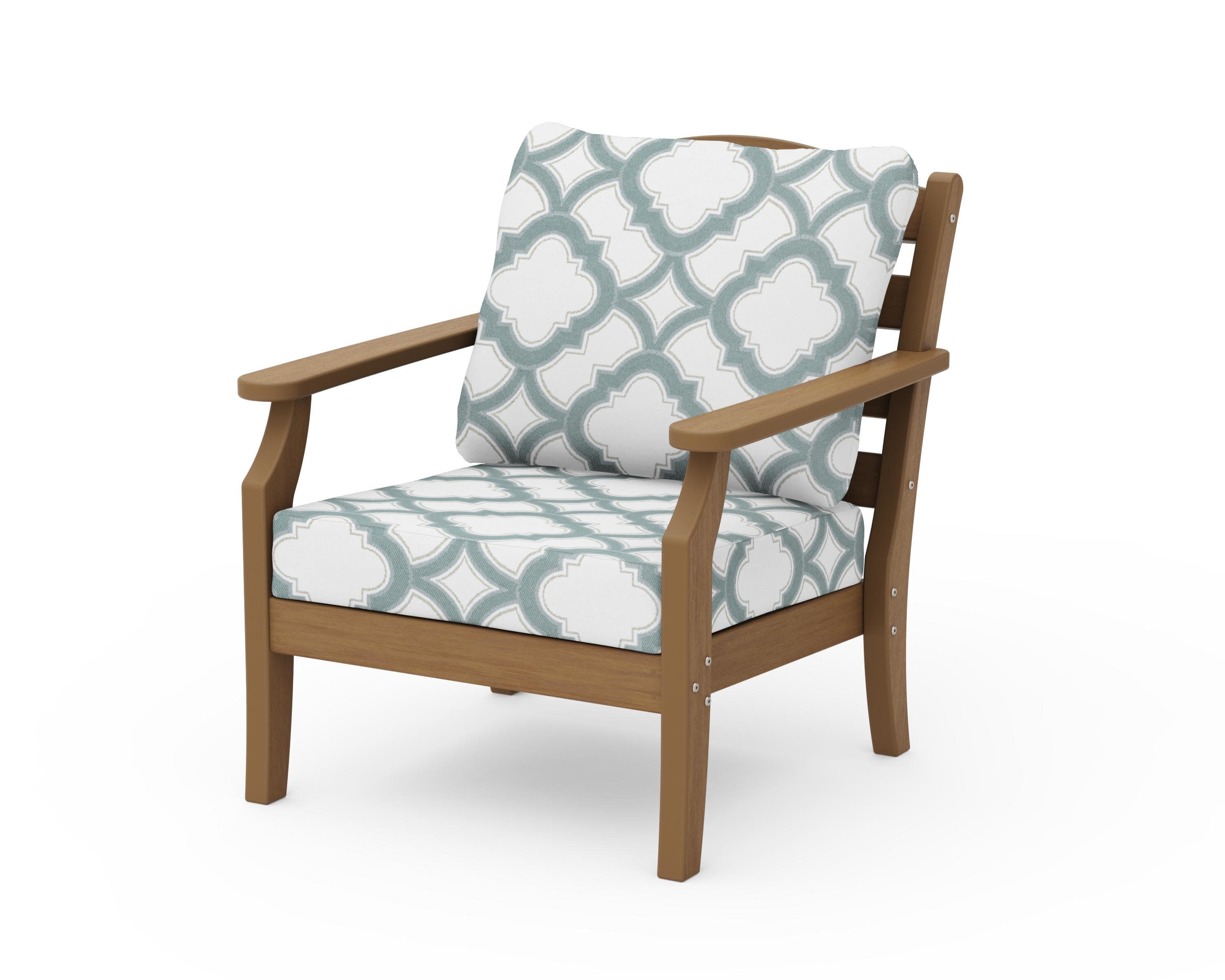 Savannah Deep Seating Chair in Natural / Trellis Glacier Spa