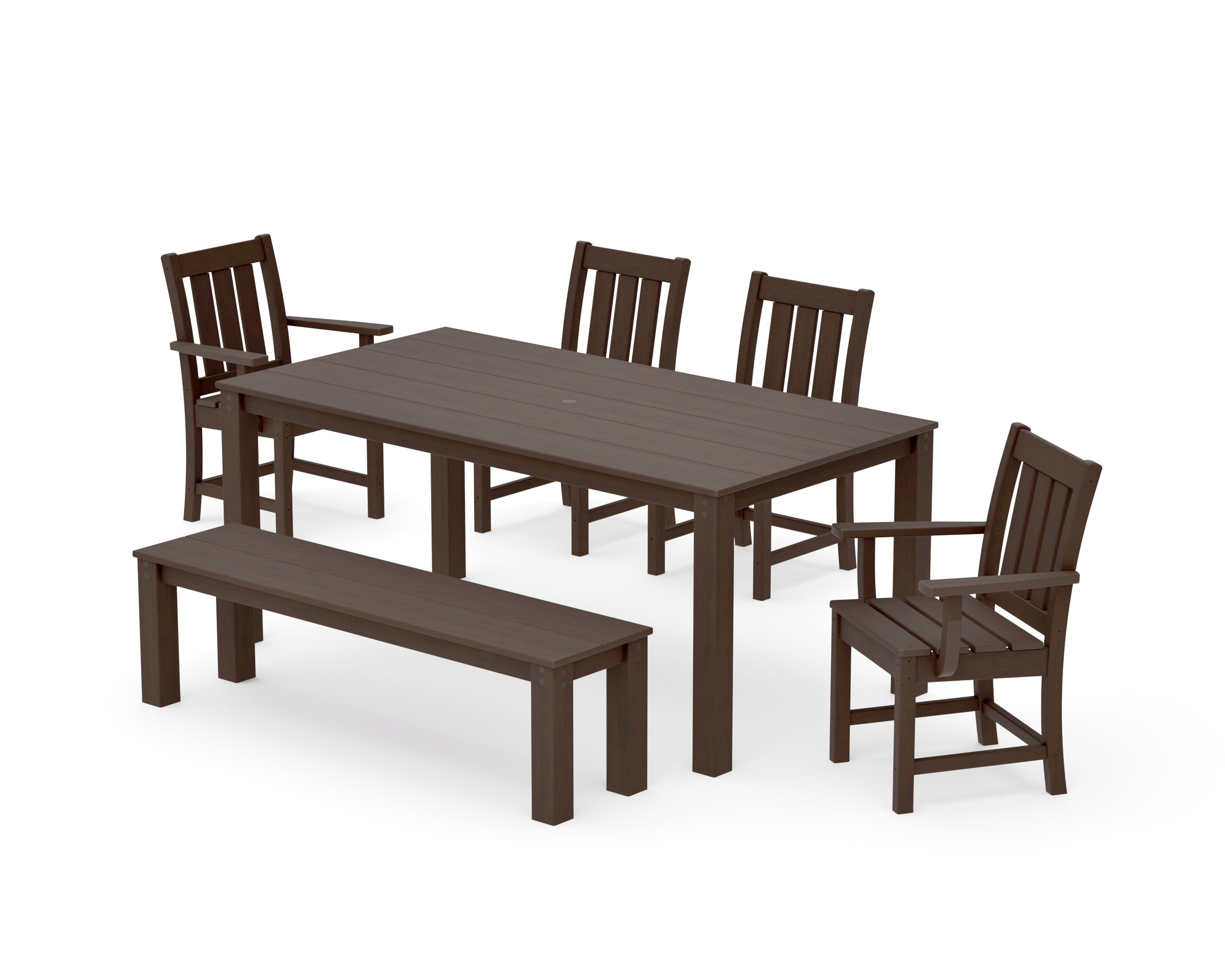 Oxford 6-Piece Parsons Dining Set with Bench in Kona