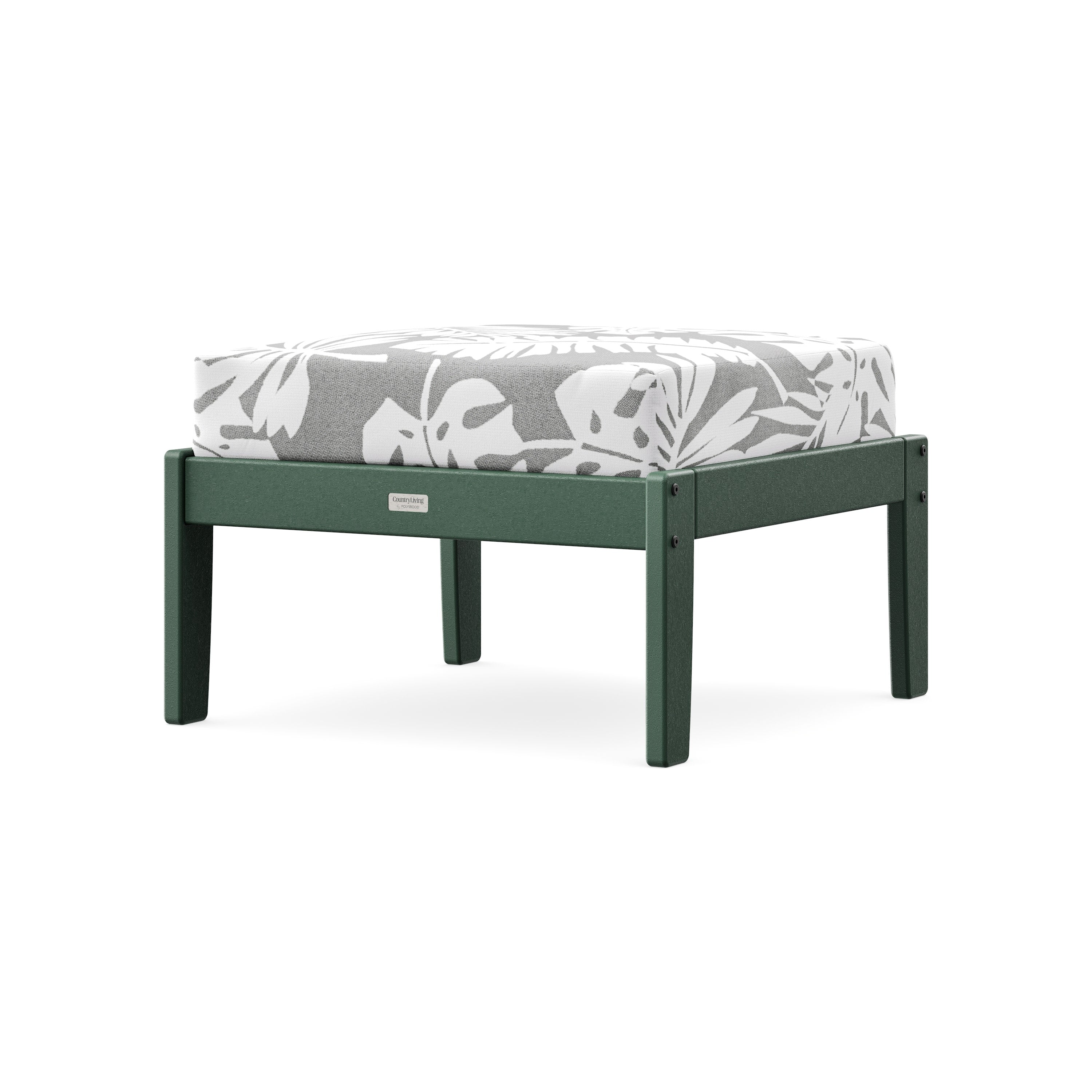 Cottage Deep Seating Ottoman in Green / Leaf Grey Mist