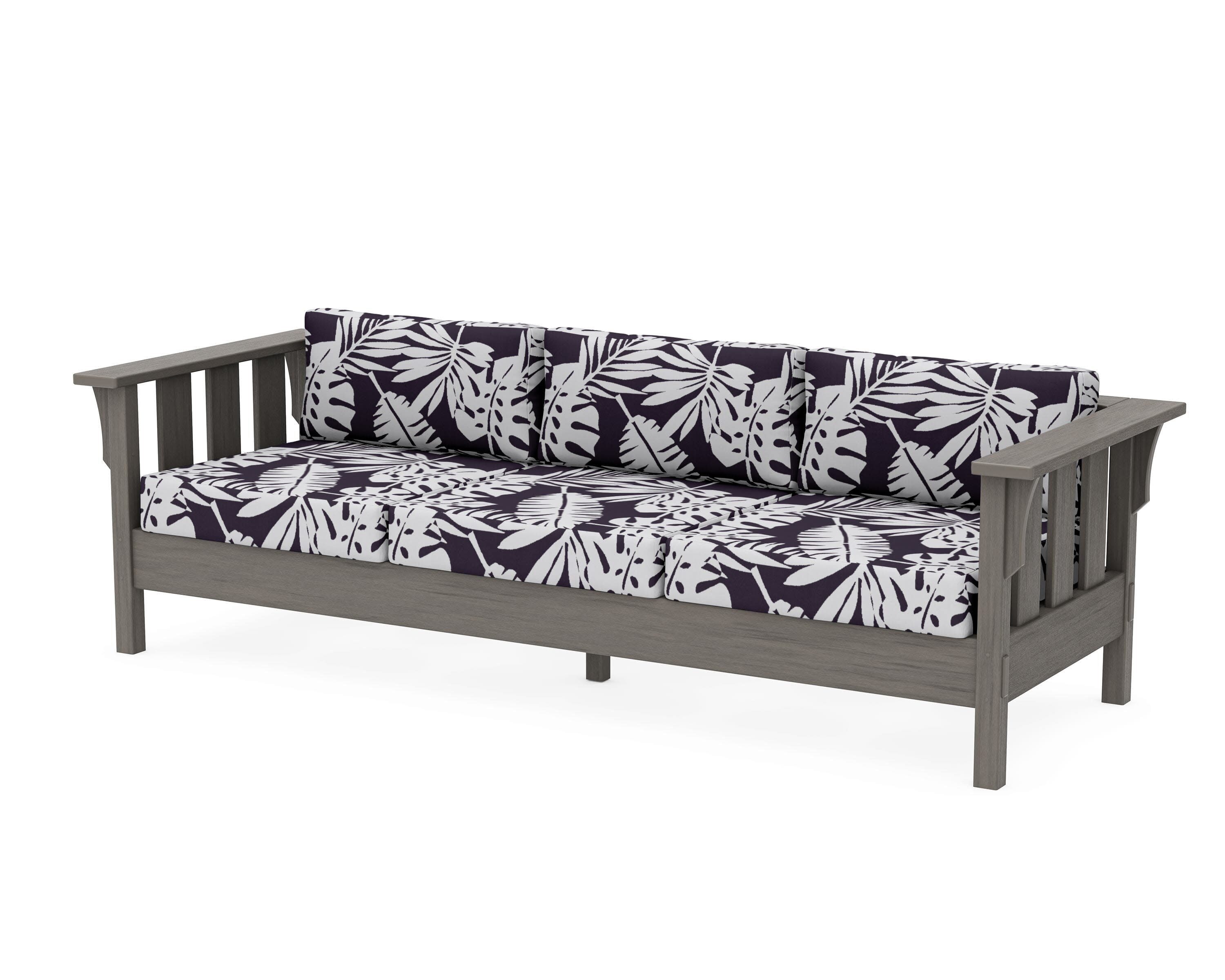 Acadia Deep Seating Sofa in Driftwood / Leaf Navy