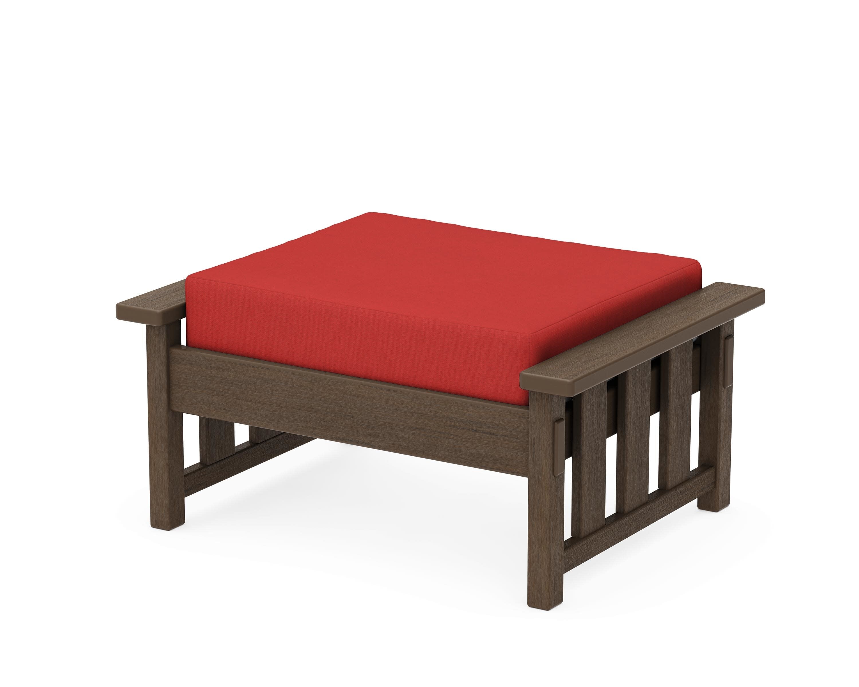 Acadia Deep Seating Ottoman in Kona / Crimson Linen