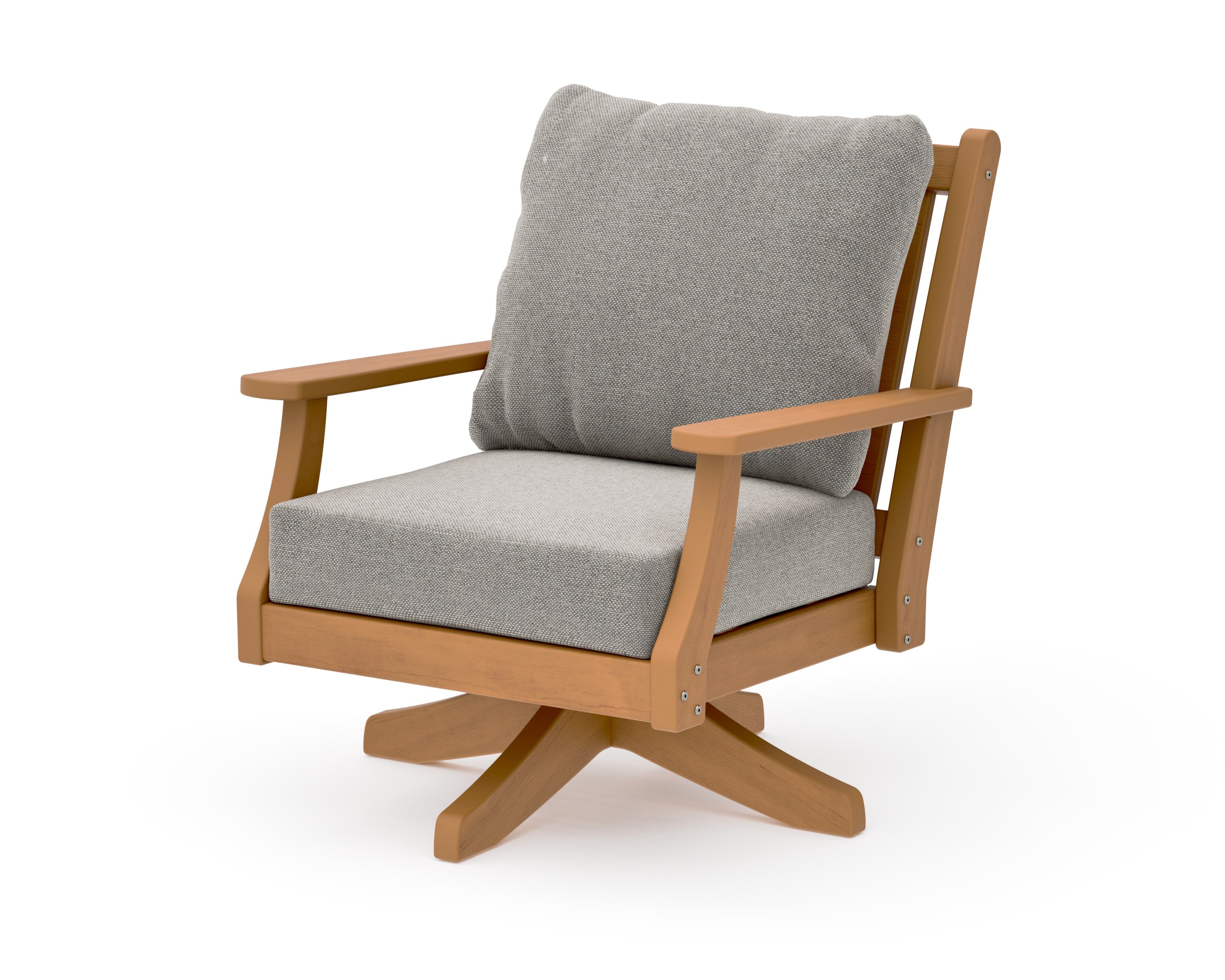 Wovendale Deep Seating Swivel Chair in Natural / Weathered Tweed