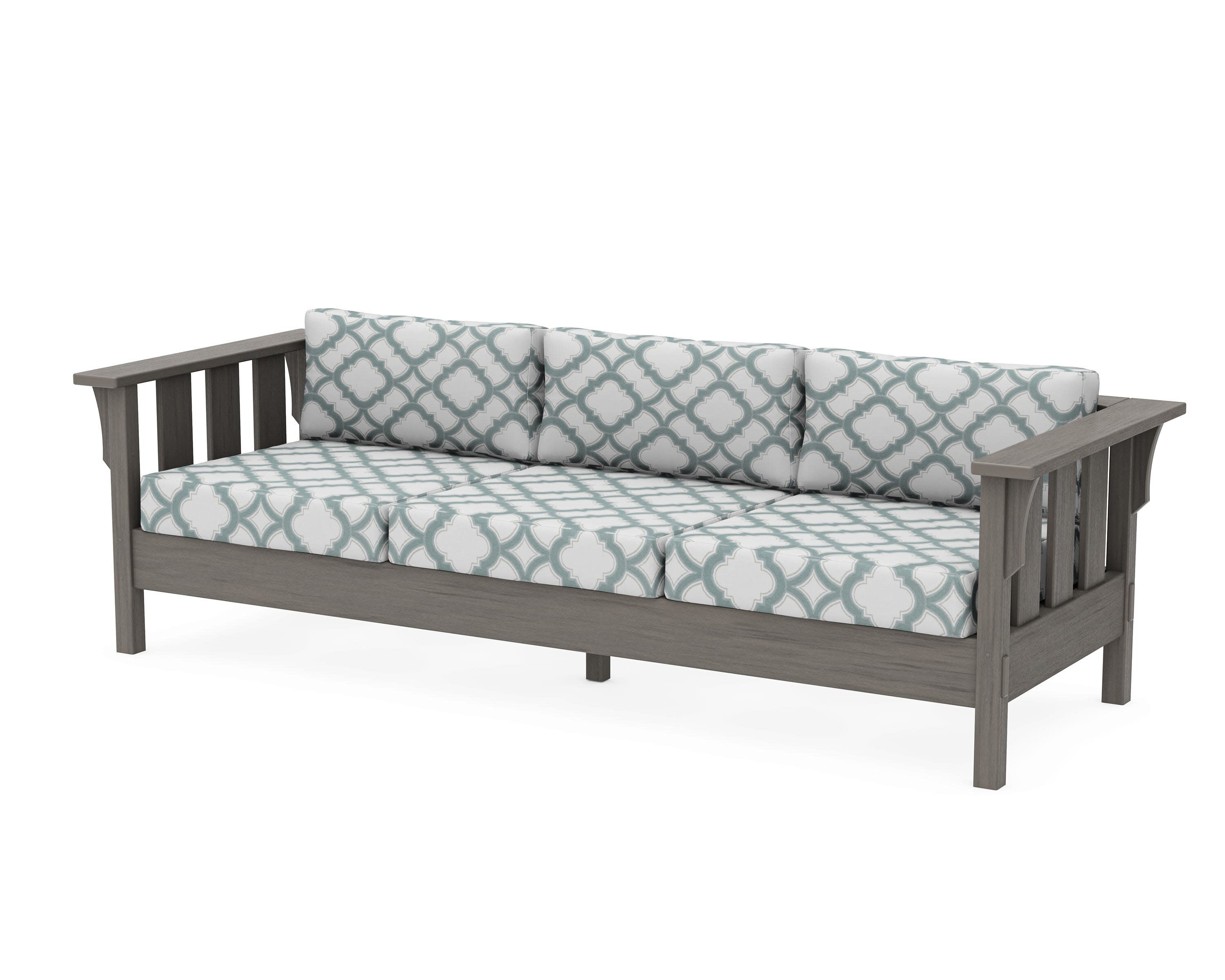 Acadia Deep Seating Sofa in Driftwood / Trellis Glacier Spa