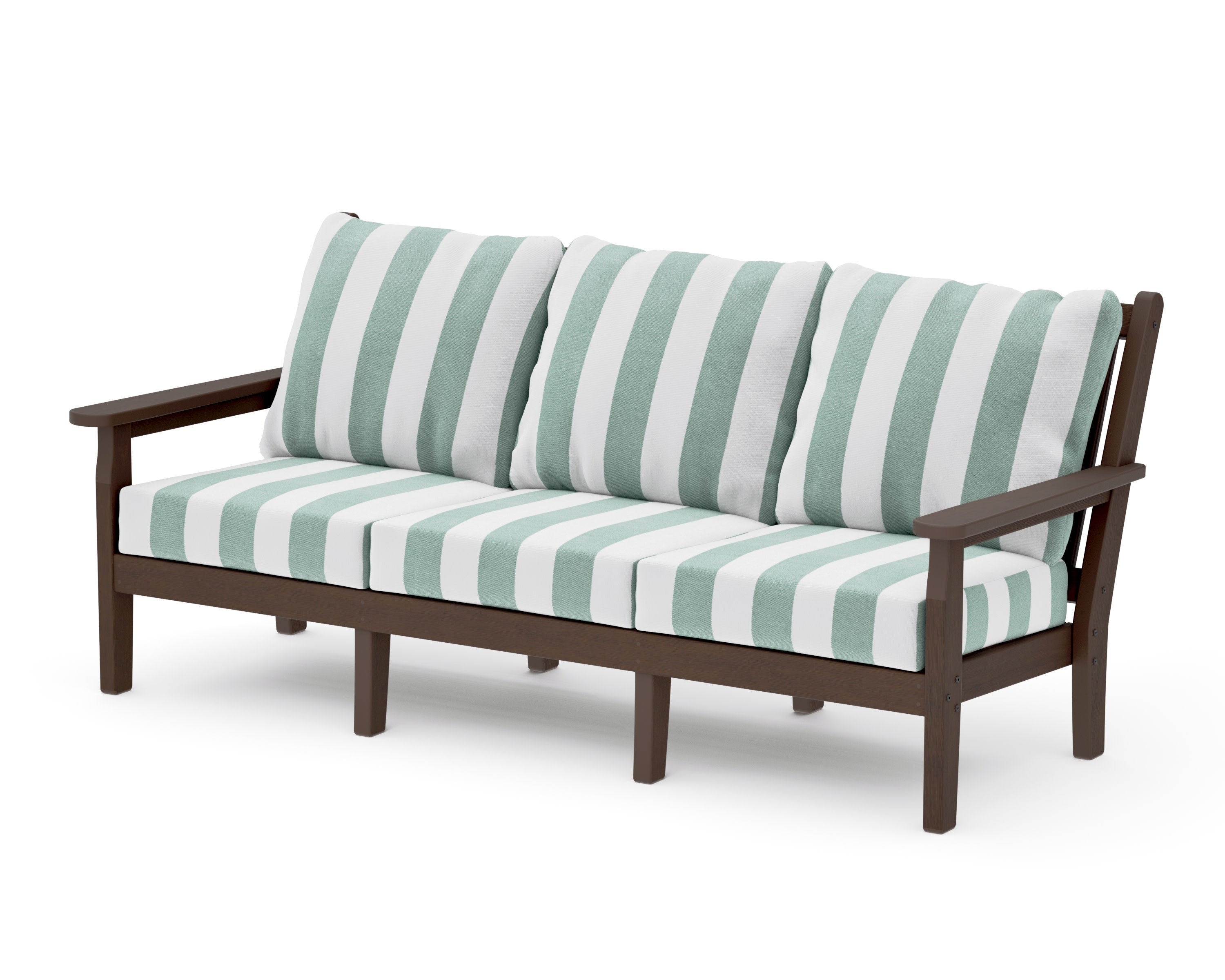 Chippendale Deep Seating Sofa in Kona / Cabana Stripe Glacier Spa