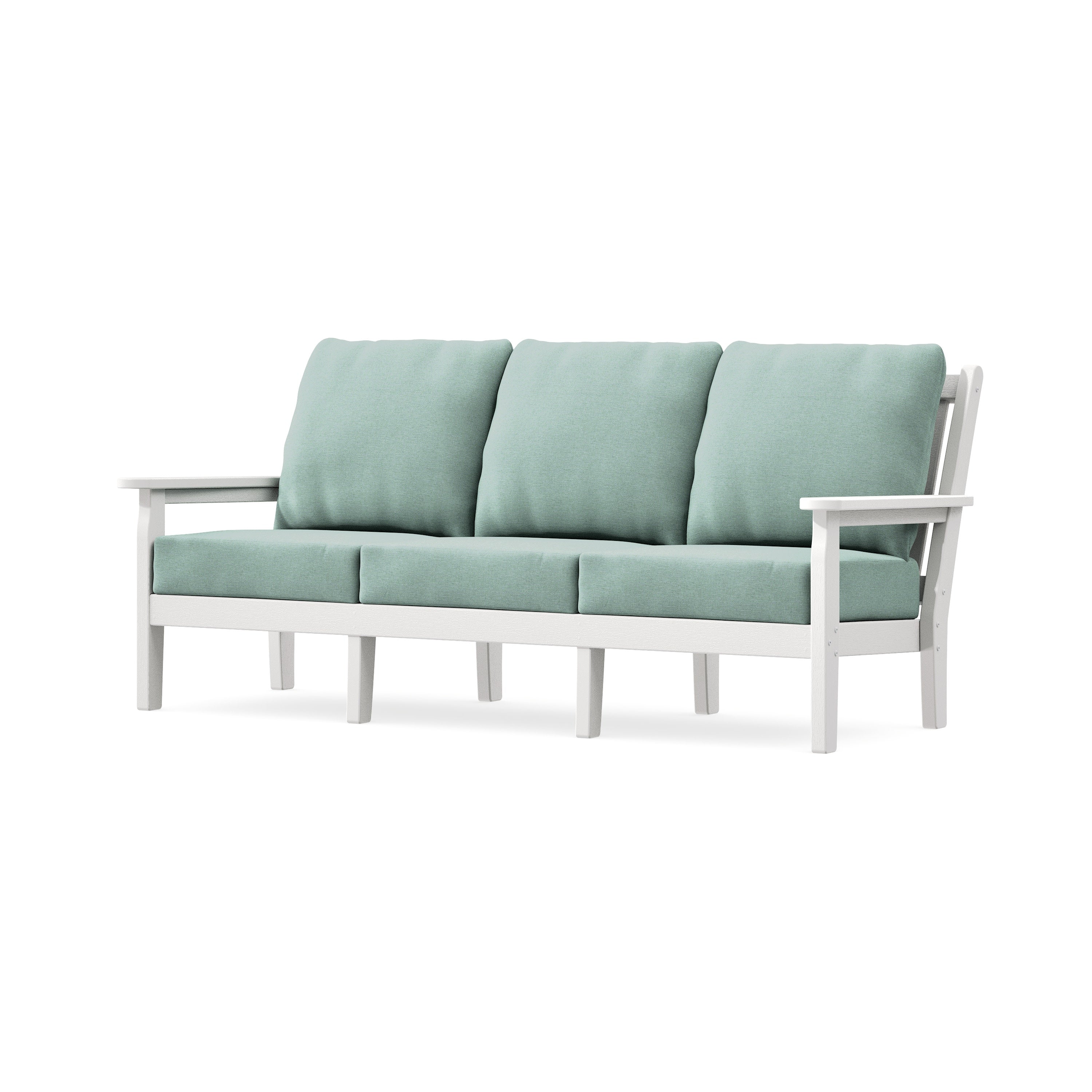 Chippendale Deep Seating Sofa in Vintage White / Glacier Spa