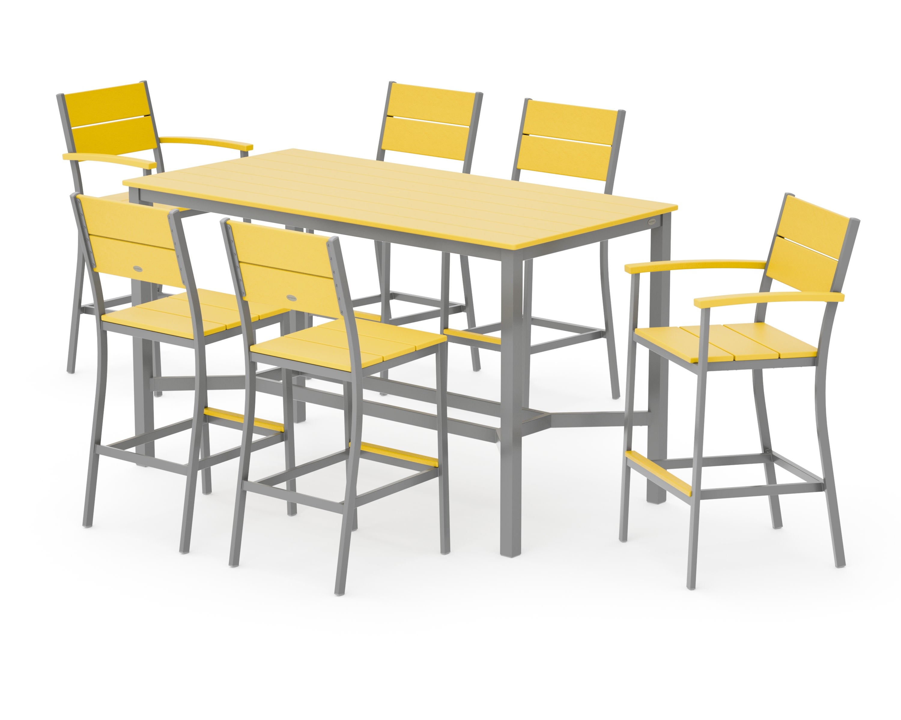 Main Street 7-Piece Bar Set in Silver / Lemon