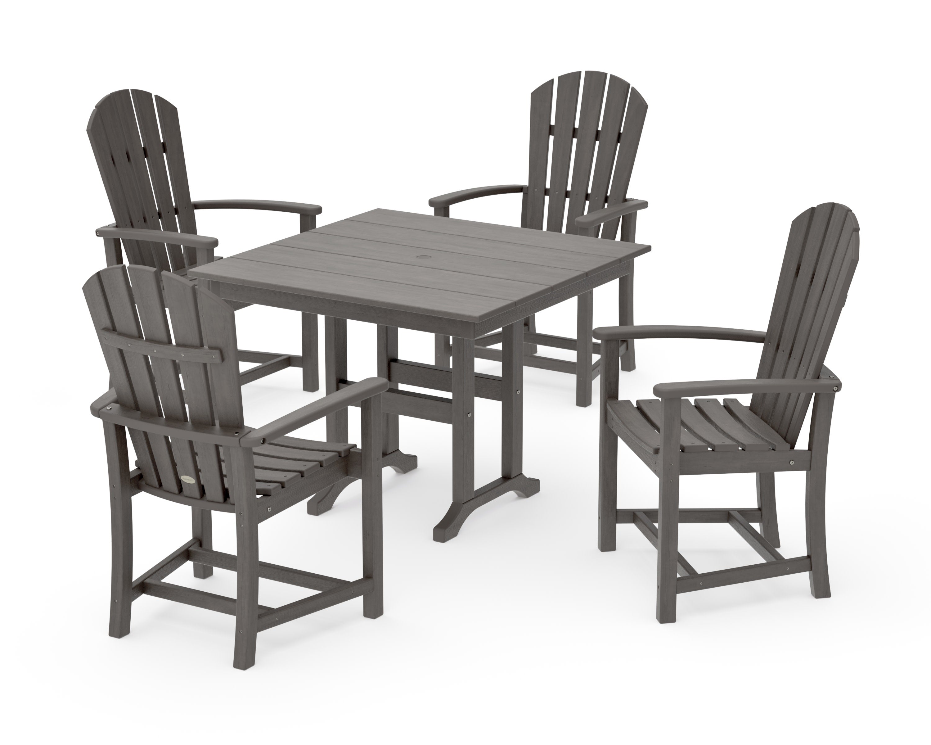 Palm Coast 5-Piece Farmhouse Dining Set in Driftwood