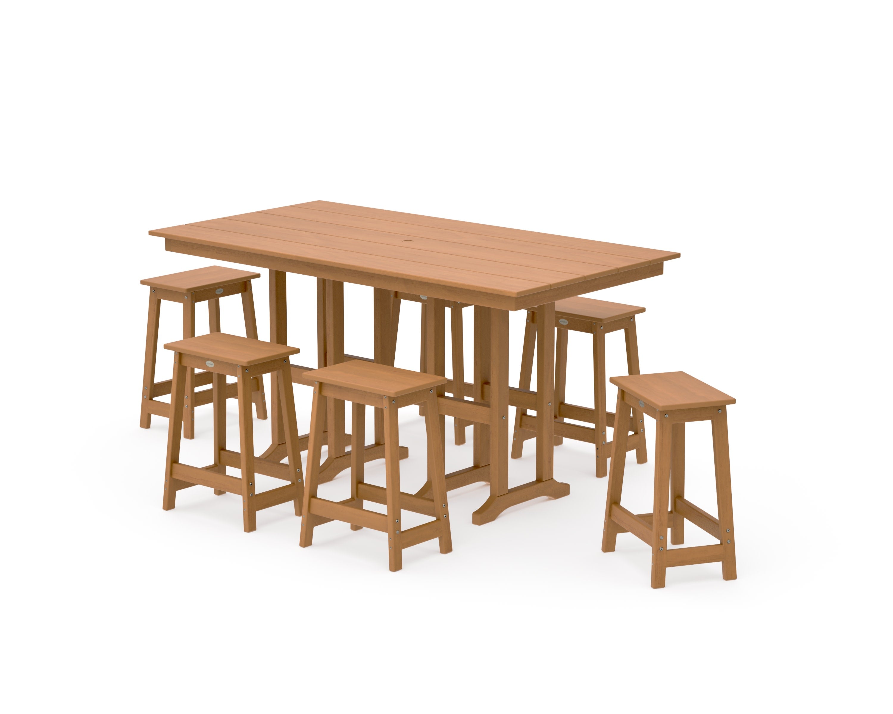 Modern Studio Counter Stool 7-Piece Set in Natural