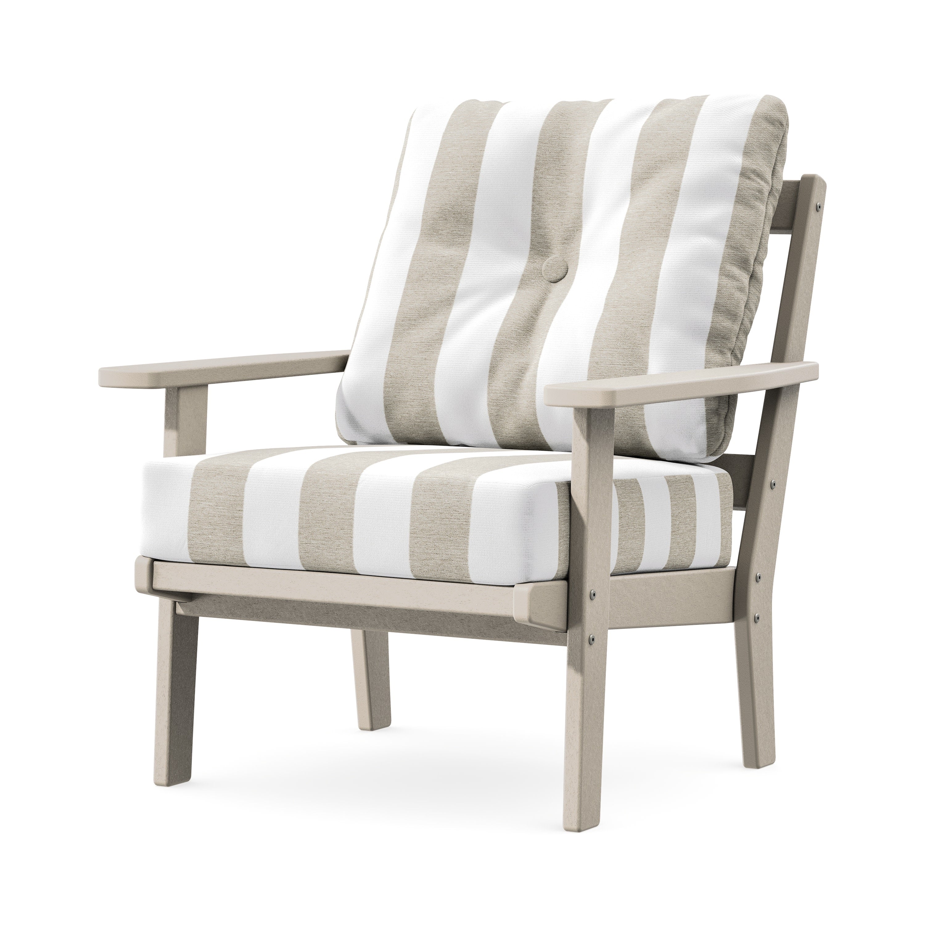 Prairie Deep Seating Chair in Sand / Cabana Stripe Dune Burlap