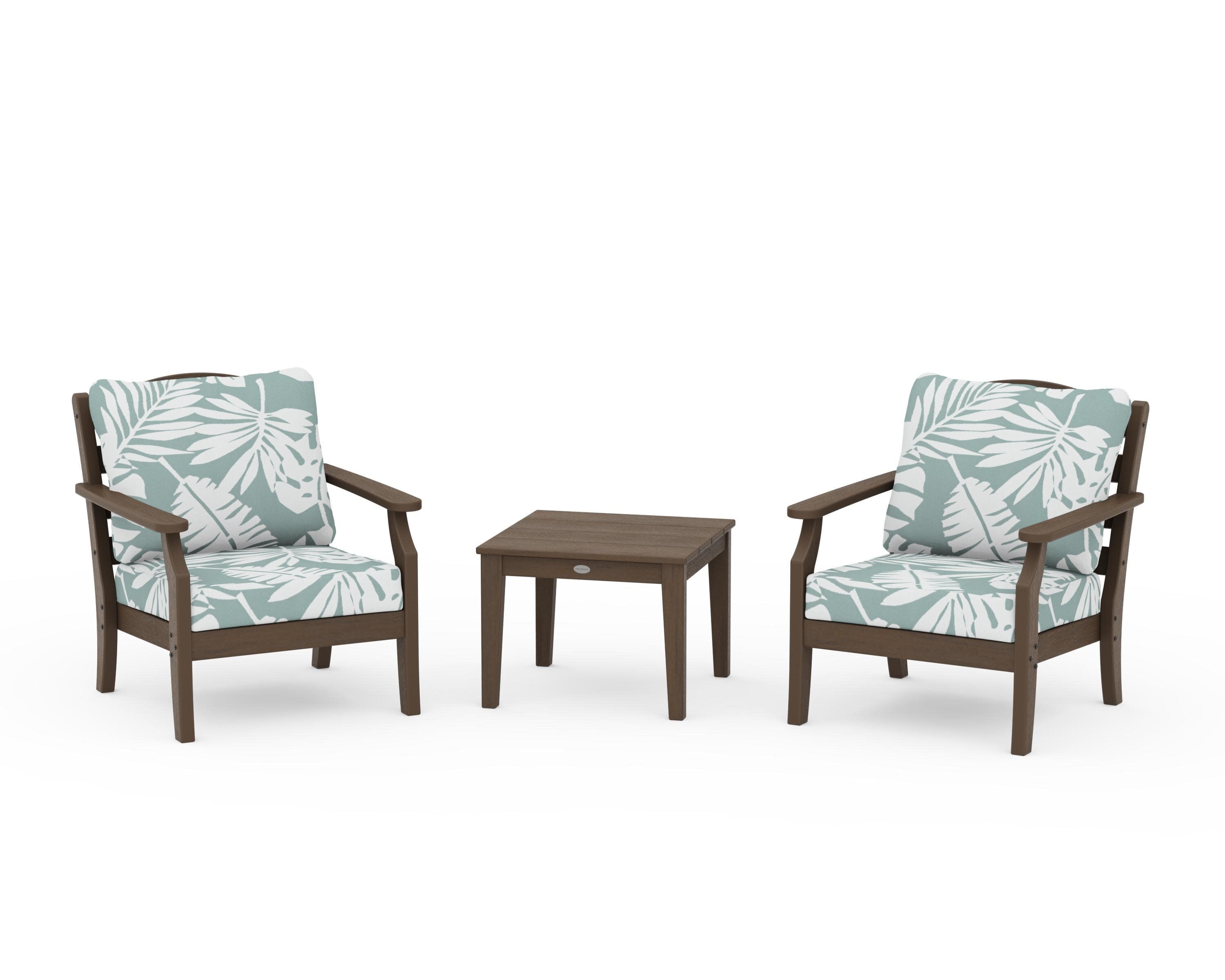 Savannah 3-Piece Deep Seating Set in Kona / Leaf Glacier Spa