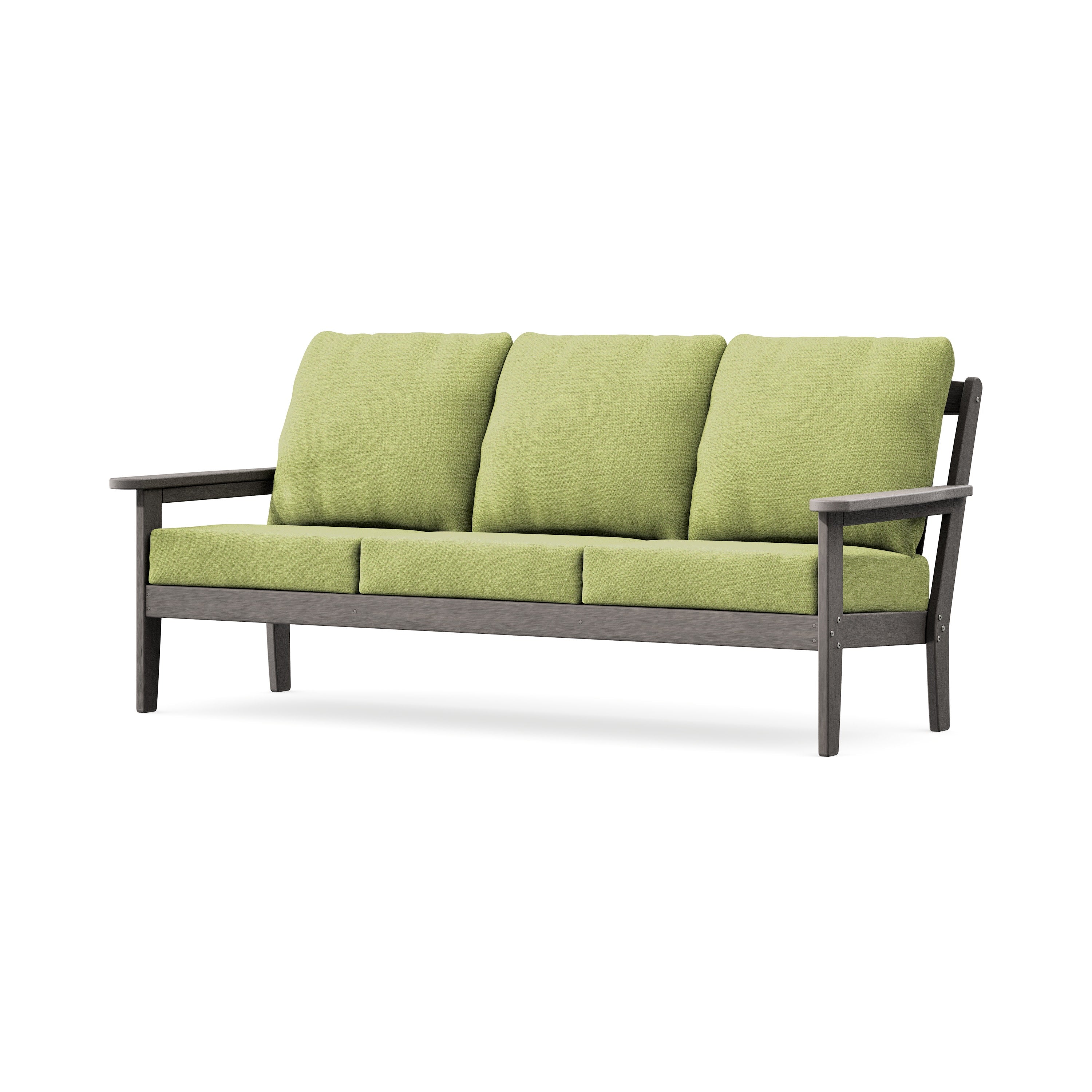 Cottage Deep Seating Sofa in Driftwood / Chartreuse Boucle