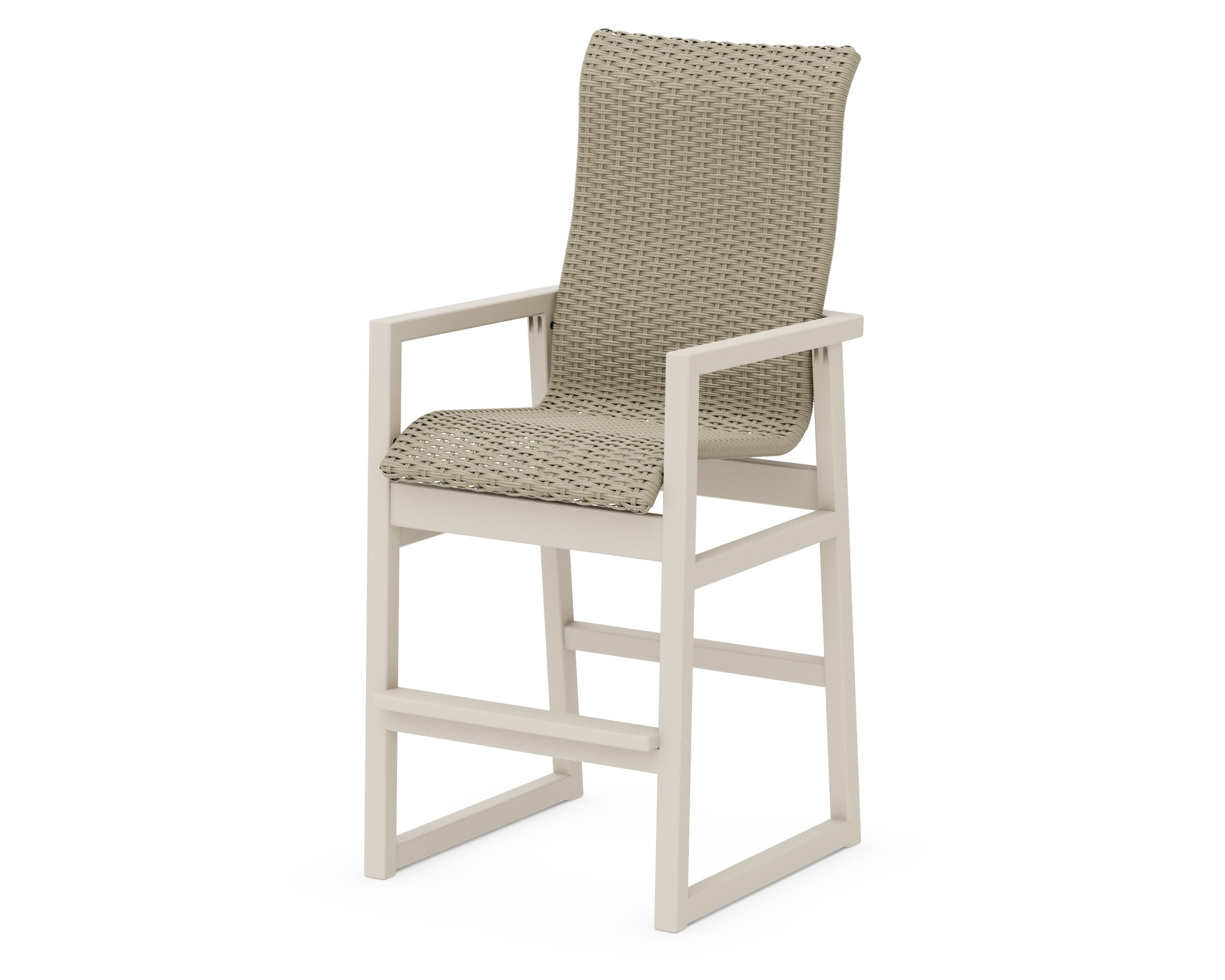 EDGE Woven High-Back Bar Arm Chair in Sand / Dune Grass