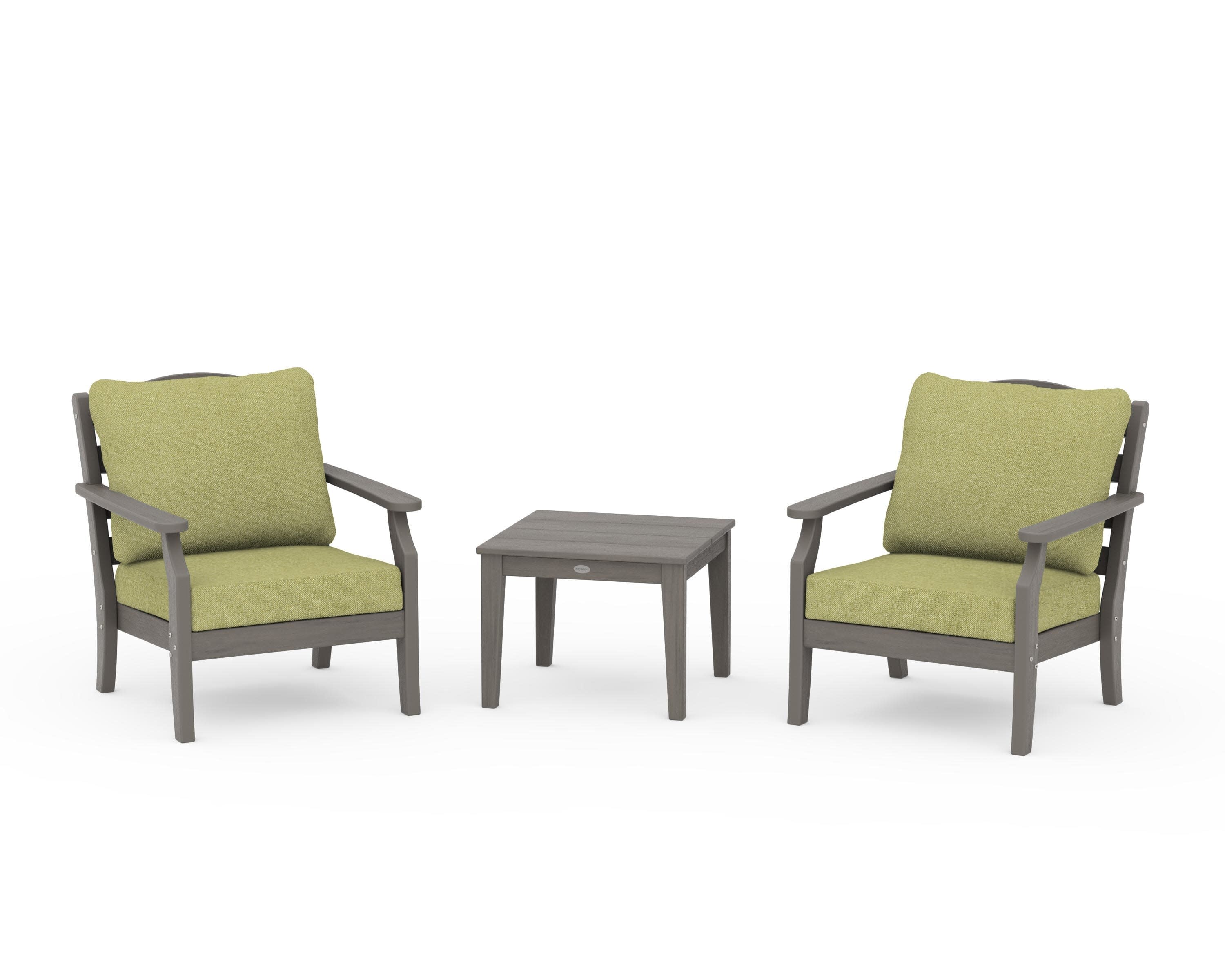 Savannah 3-Piece Deep Seating Set in Driftwood / Chartreuse Boucle