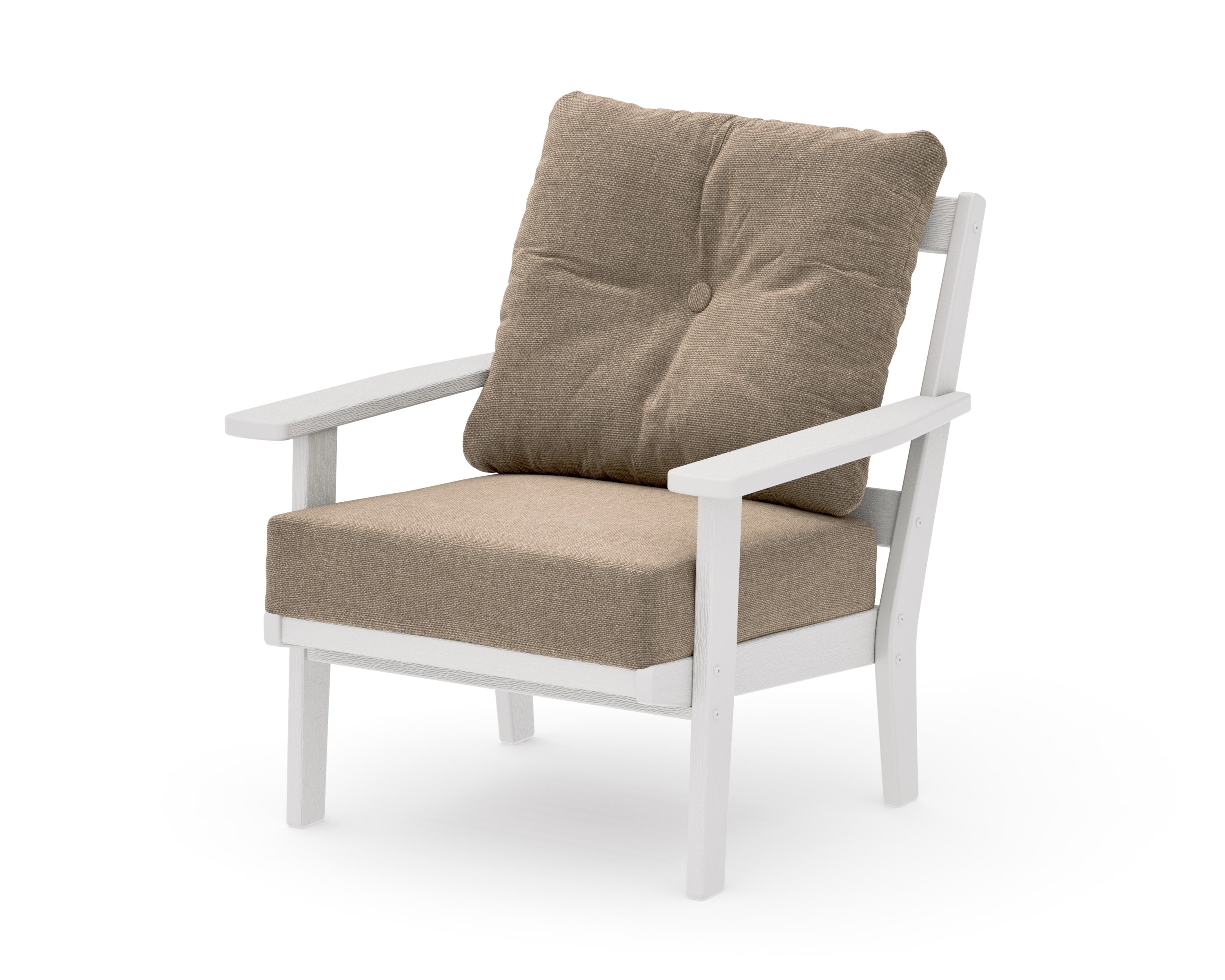 Oxford Deep Seating Chair in Vintage White / Spiced Burlap