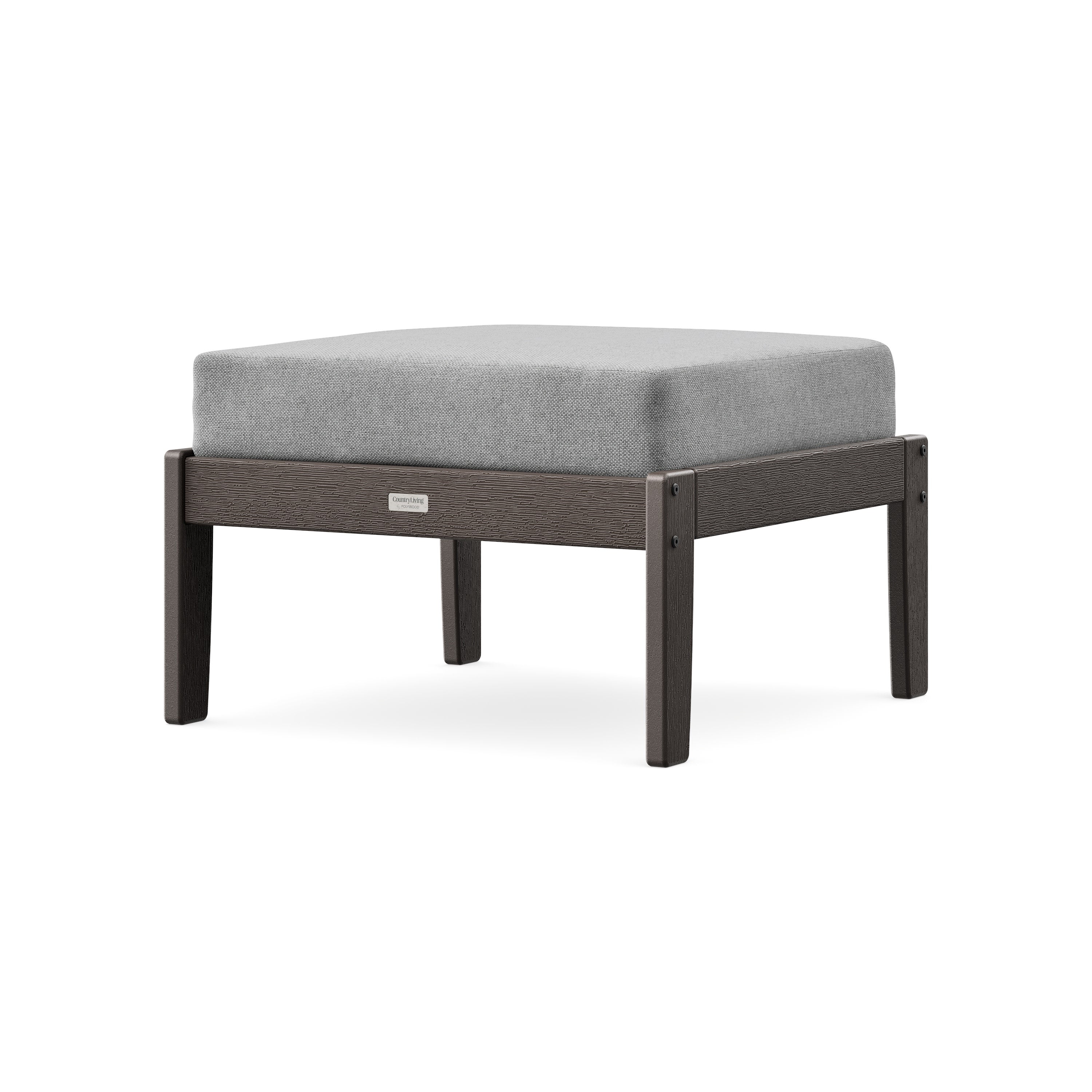 Cottage Deep Seating Ottoman in Vintage Coffee / Grey Mist