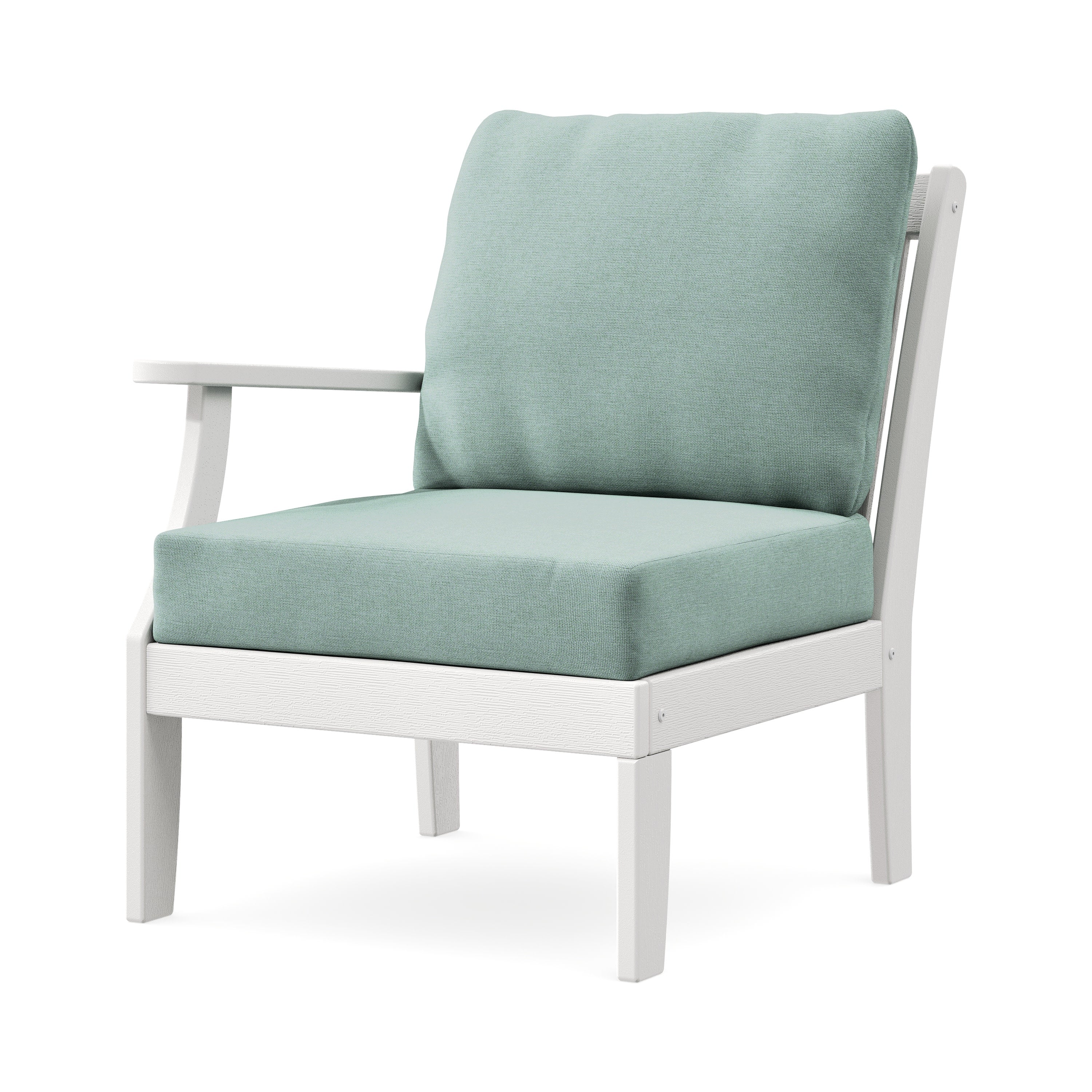 Braxton Modular Left Arm Chair in Vintage White / Glacier Spa