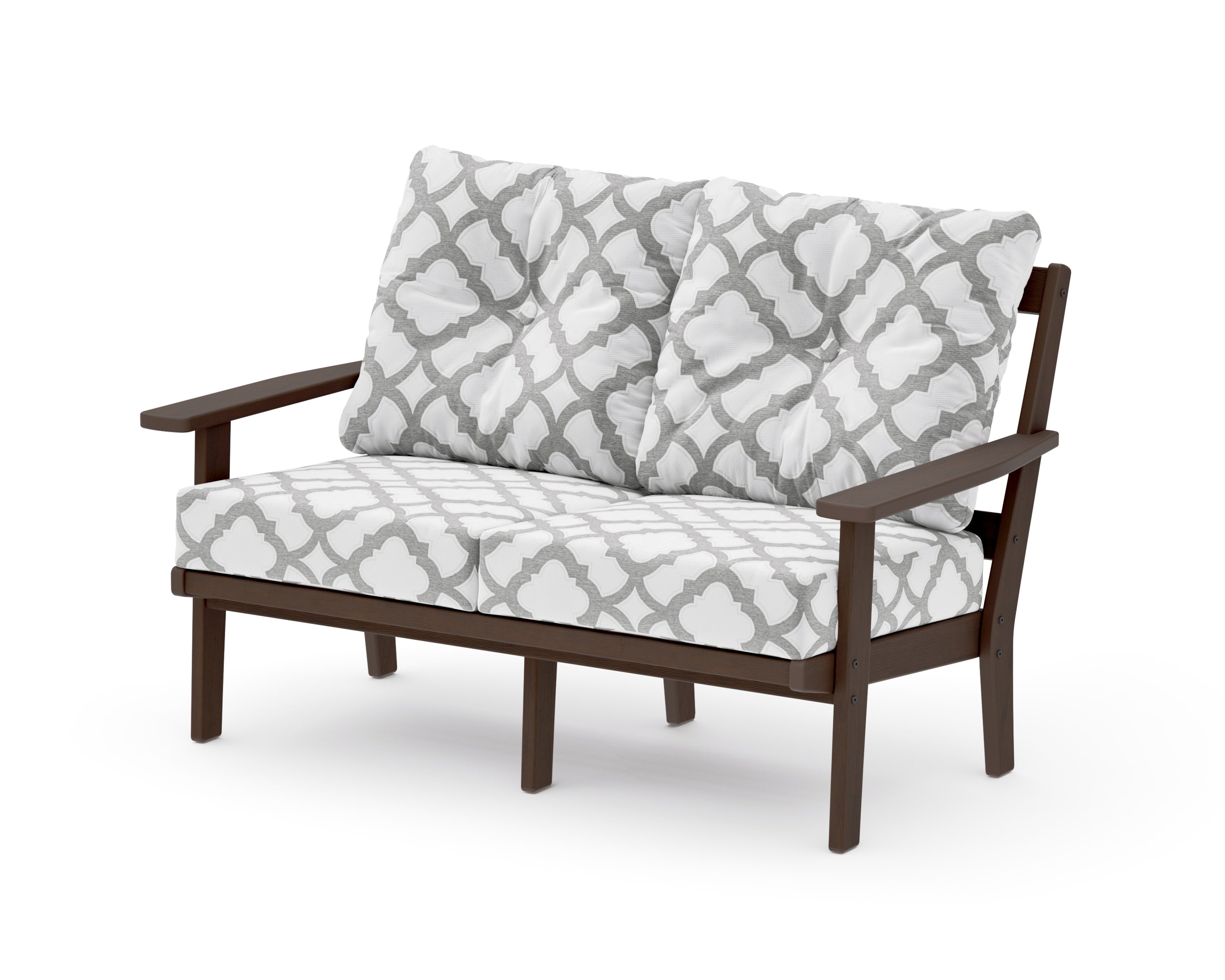Prairie Deep SeatingLoveseat in Kona / Trellis Grey Mist