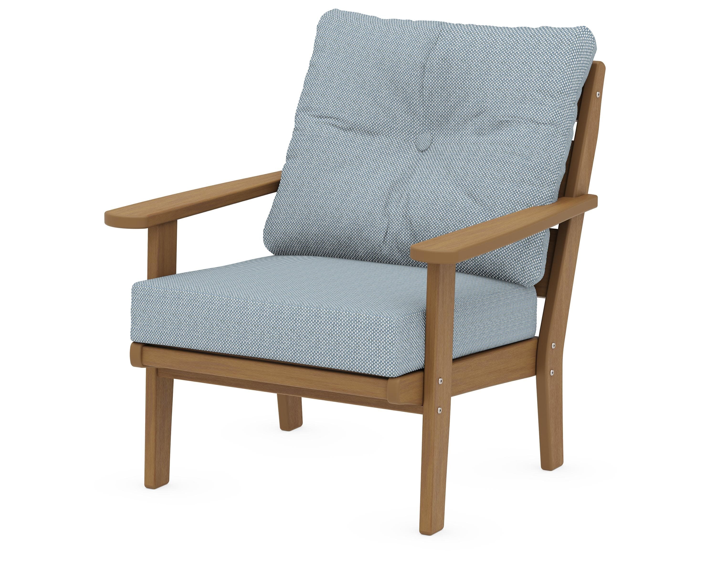 Lakeside Deep Seating Chair in Natural / Exhale Sky