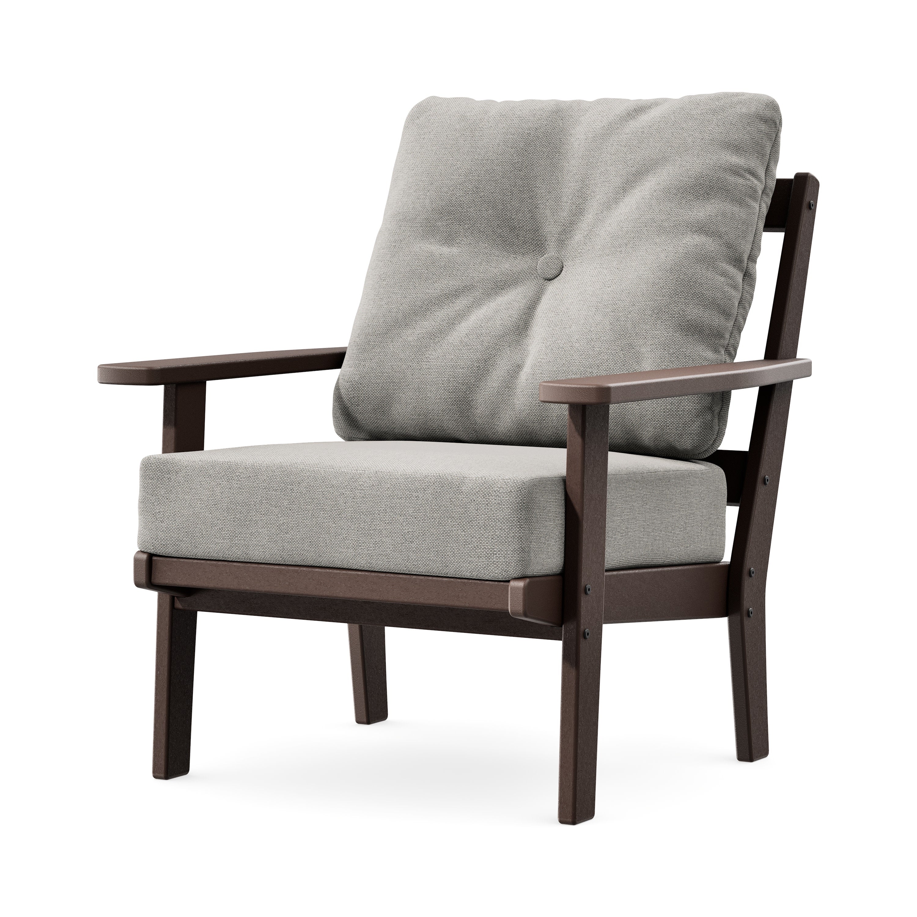 Prairie Deep Seating Chair in Mahogany / Weathered Tweed
