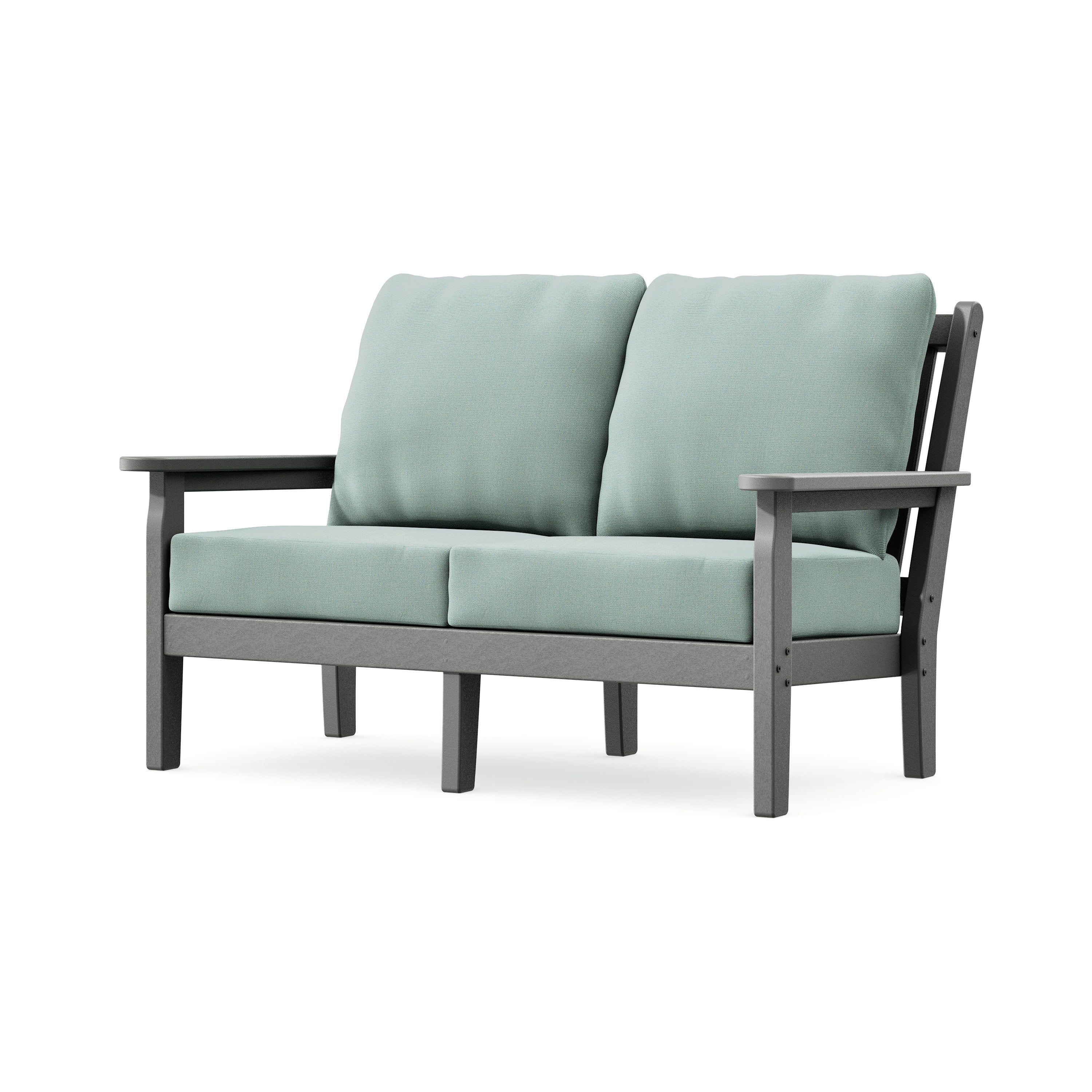 Chippendale Deep Seating Loveseat in Slate Grey / Spa