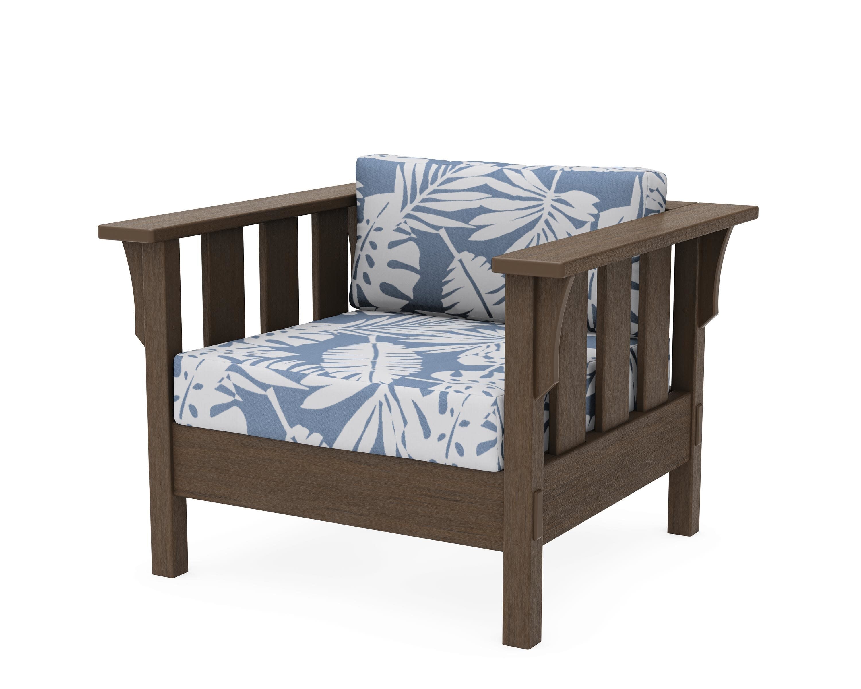 Acadia Deep Seating Chair in Kona / Leaf Sky Blue