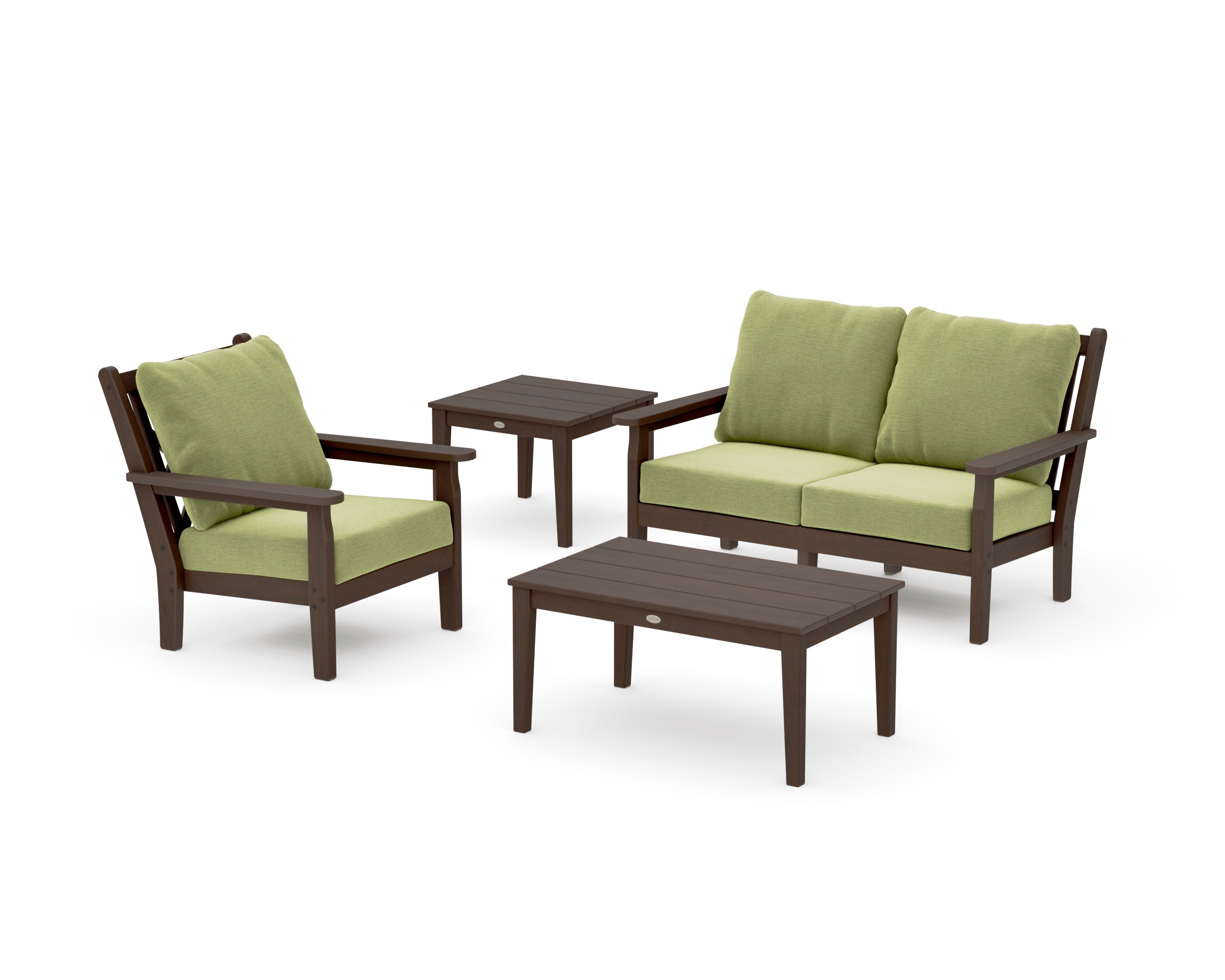 Chippendale 4-Piece Deep Seating Set in Kona / Chartreuse Boucle