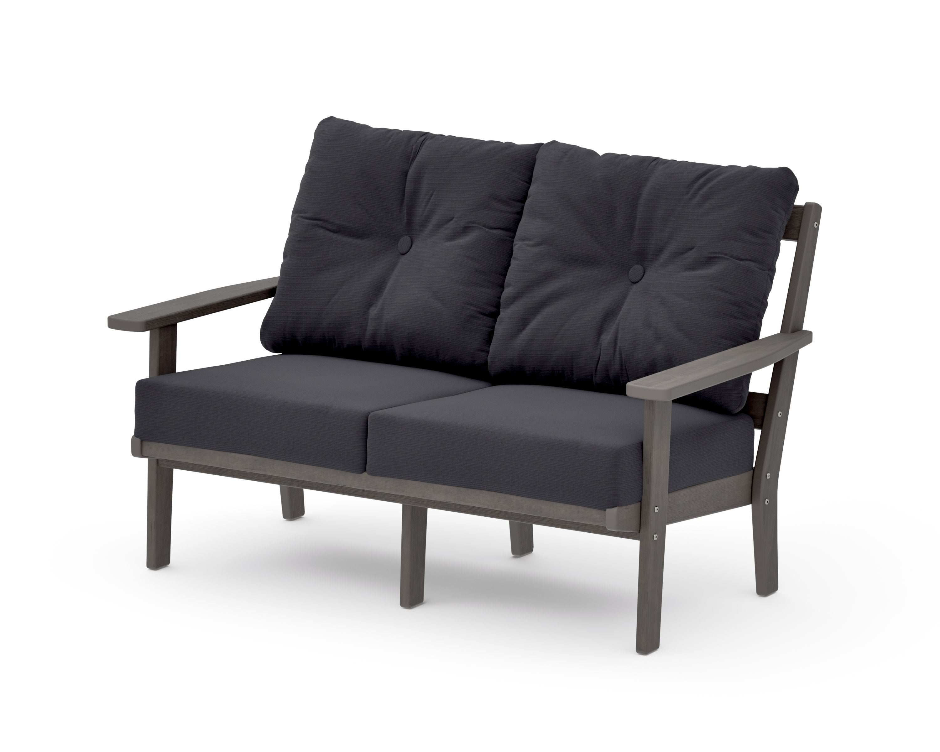 Oxford Deep SeatingLoveseat in Driftwood / Midnight Linen
