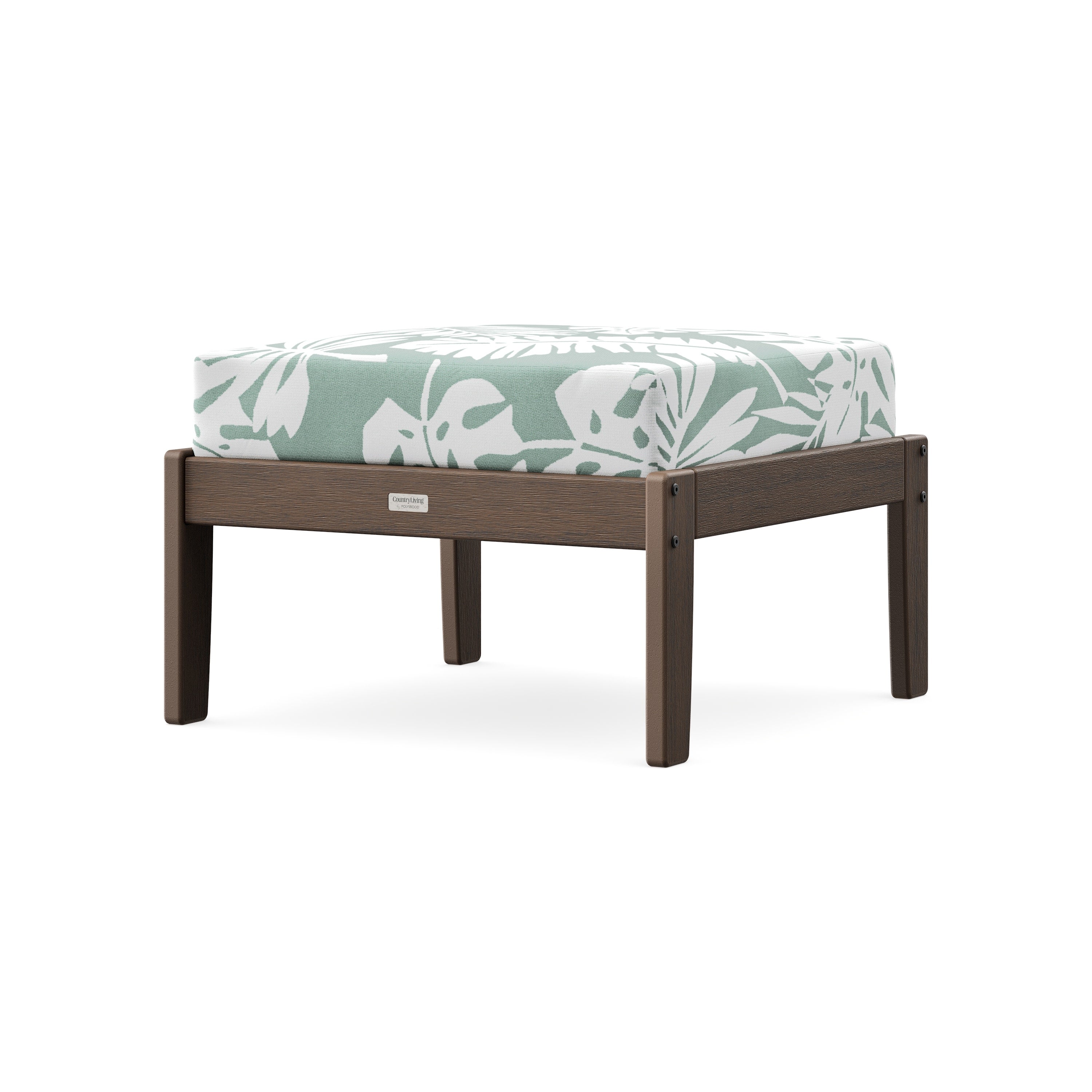 Cottage Deep Seating Ottoman in Kona / Leaf Glacier Spa