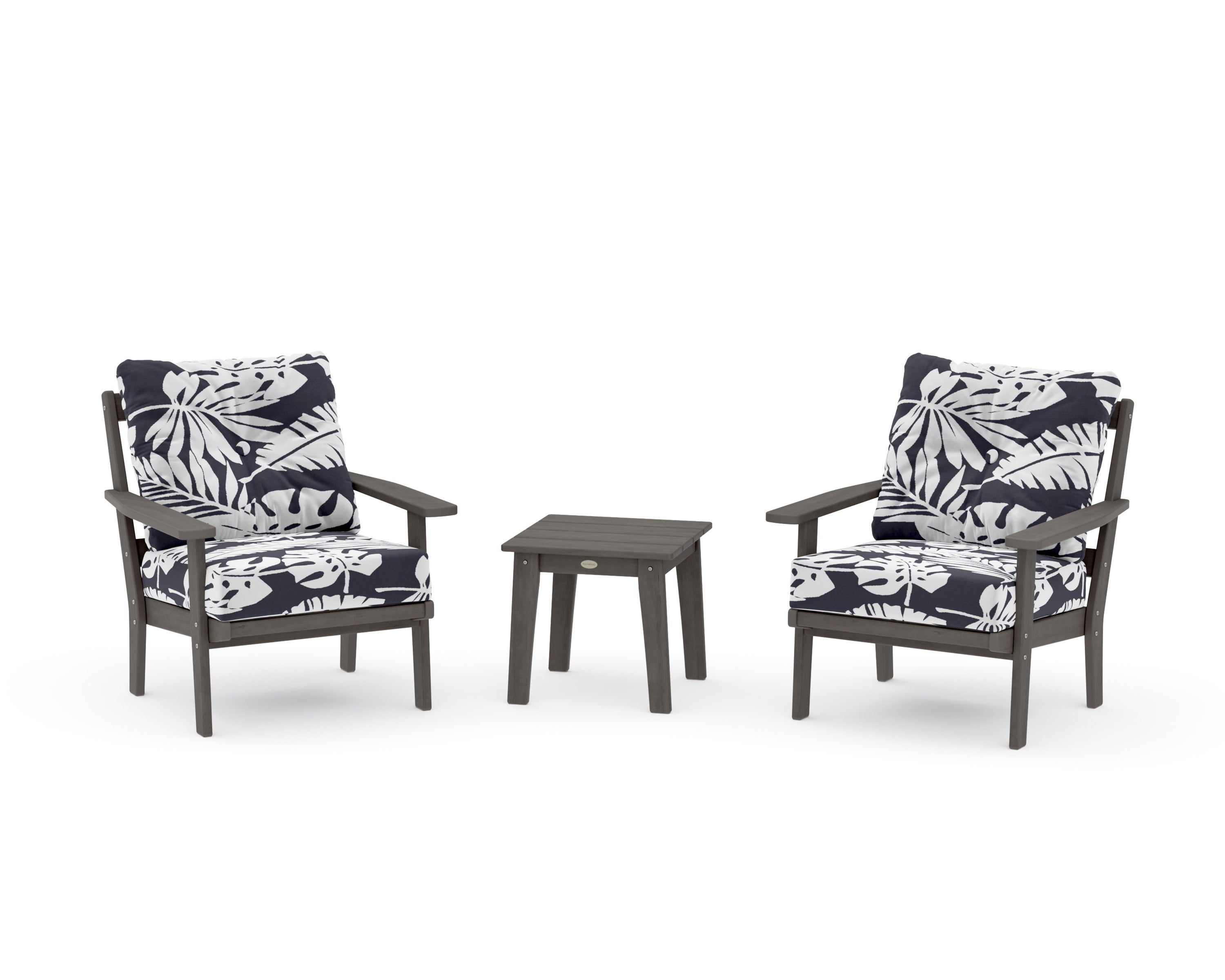 Prairie 3-Piece Deep Seating Set in Driftwood / Leaf Navy