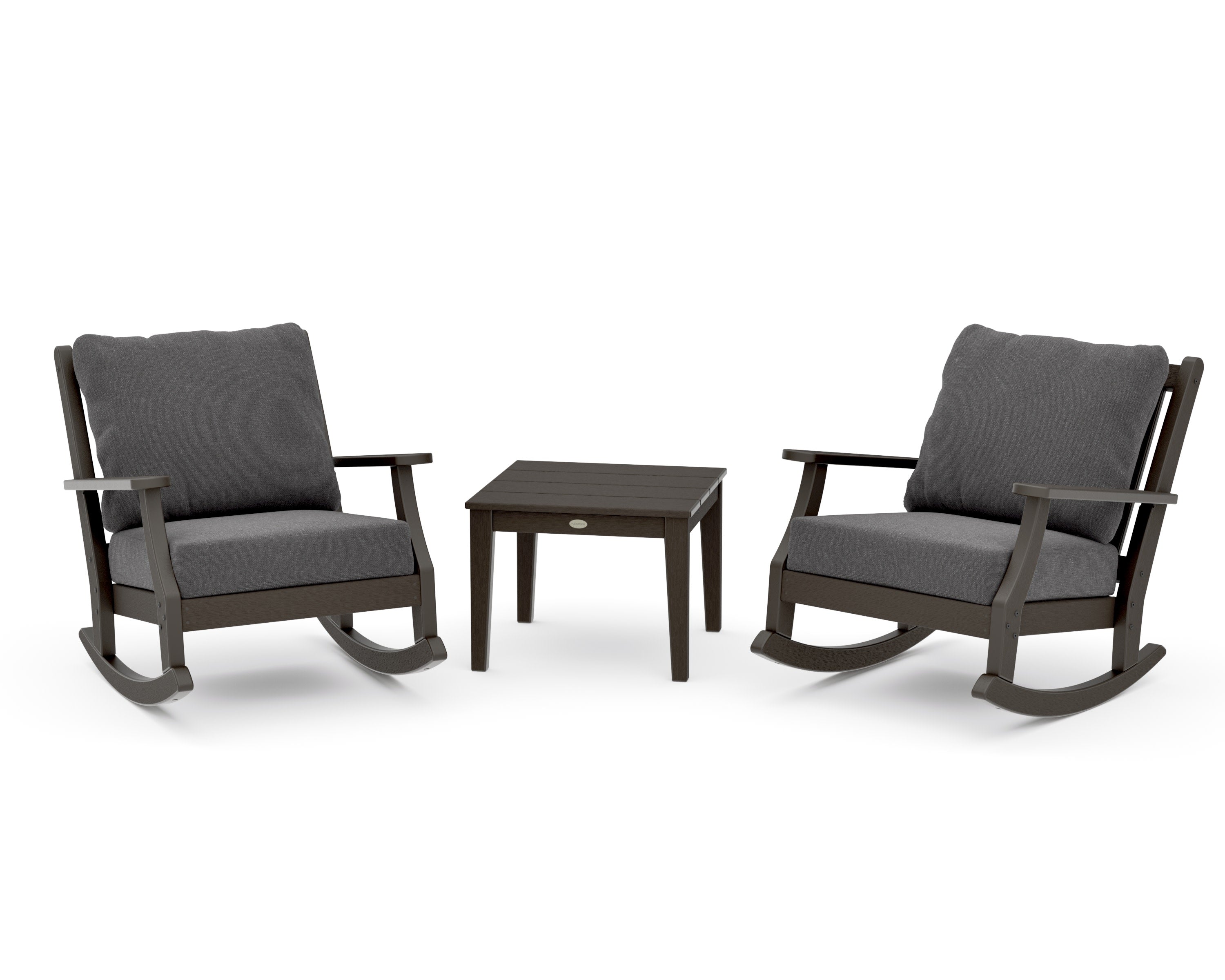 Wovendale 3-Piece Deep Seating Rocker Set in Vintage Coffee / Ash Charcoal